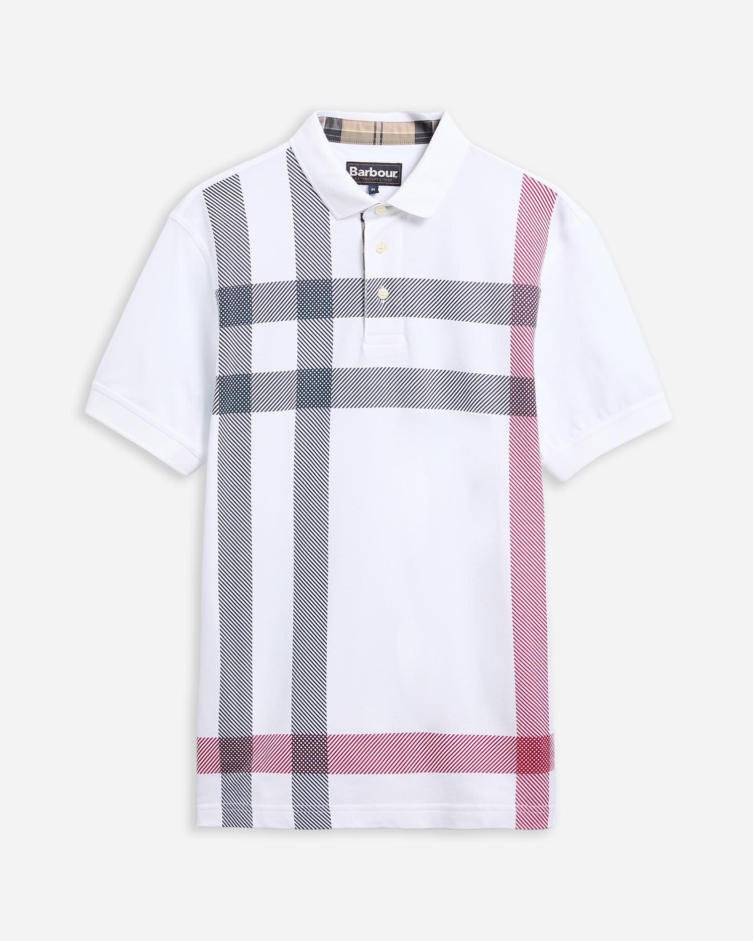 Blaine Tartan Short-Sleeved Polo Shirt Classic White