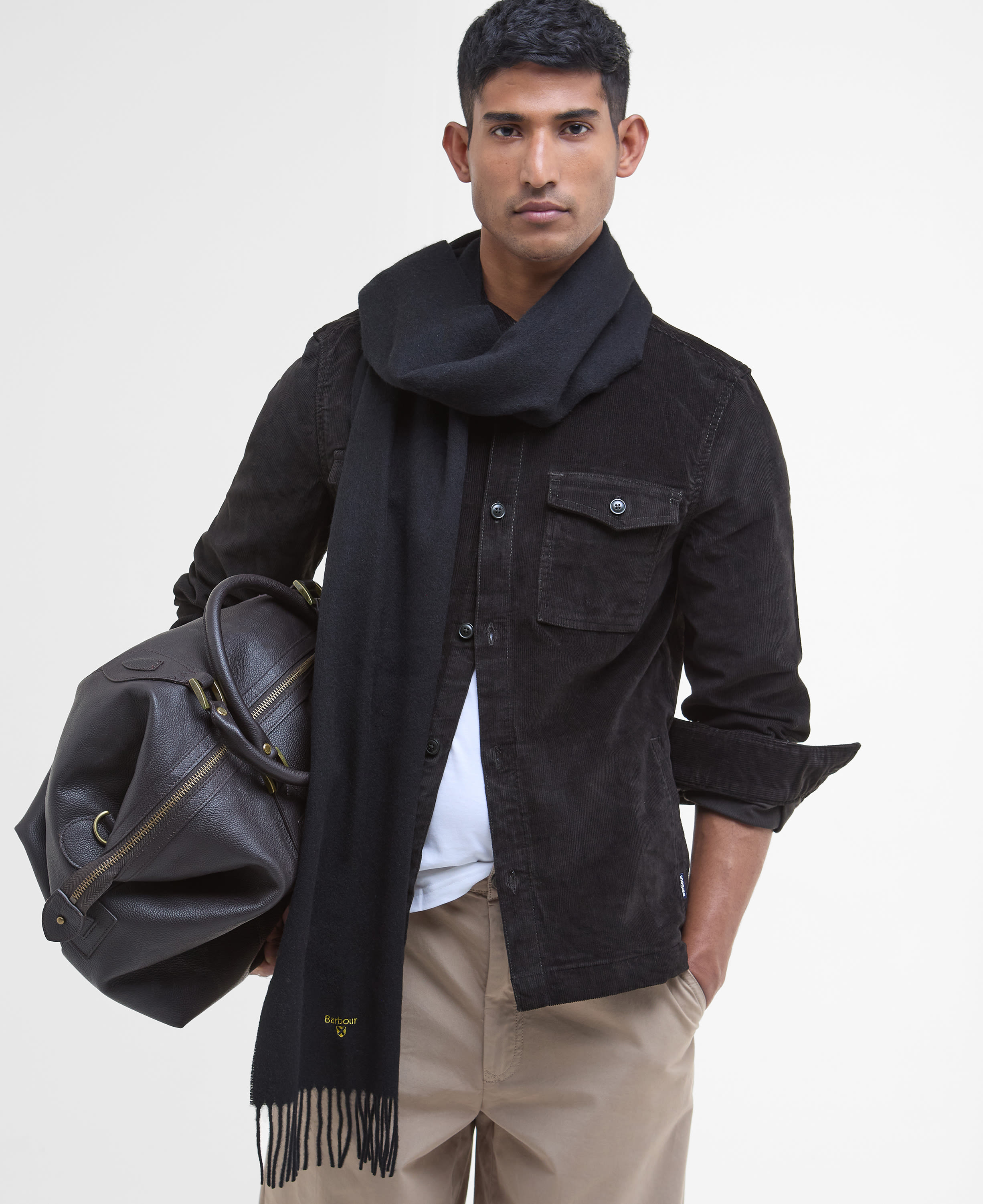 Plain Lambswool Scarf Classic Black