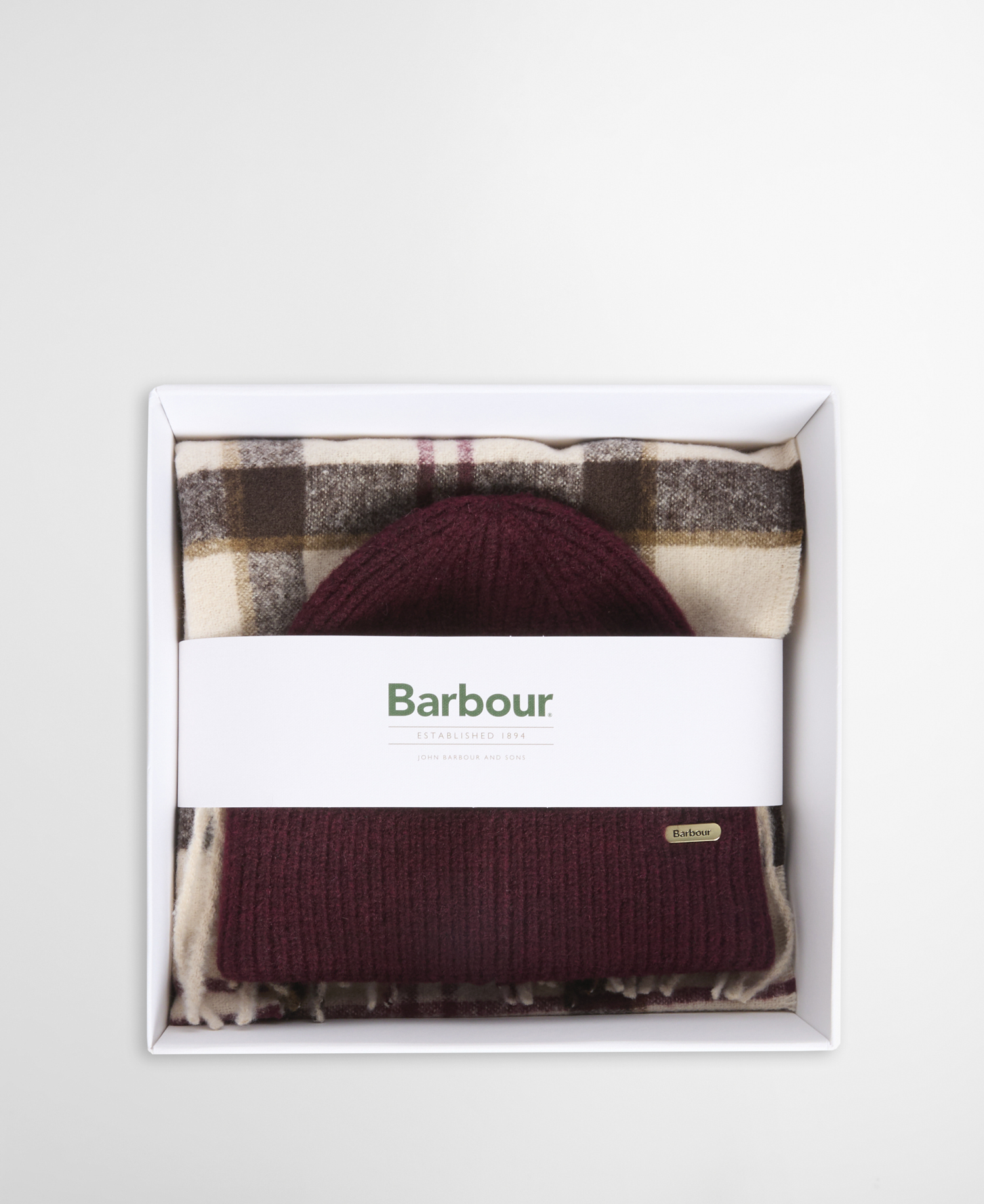Set regalo berretto e sciarpa Olivia Light Muted Tartan