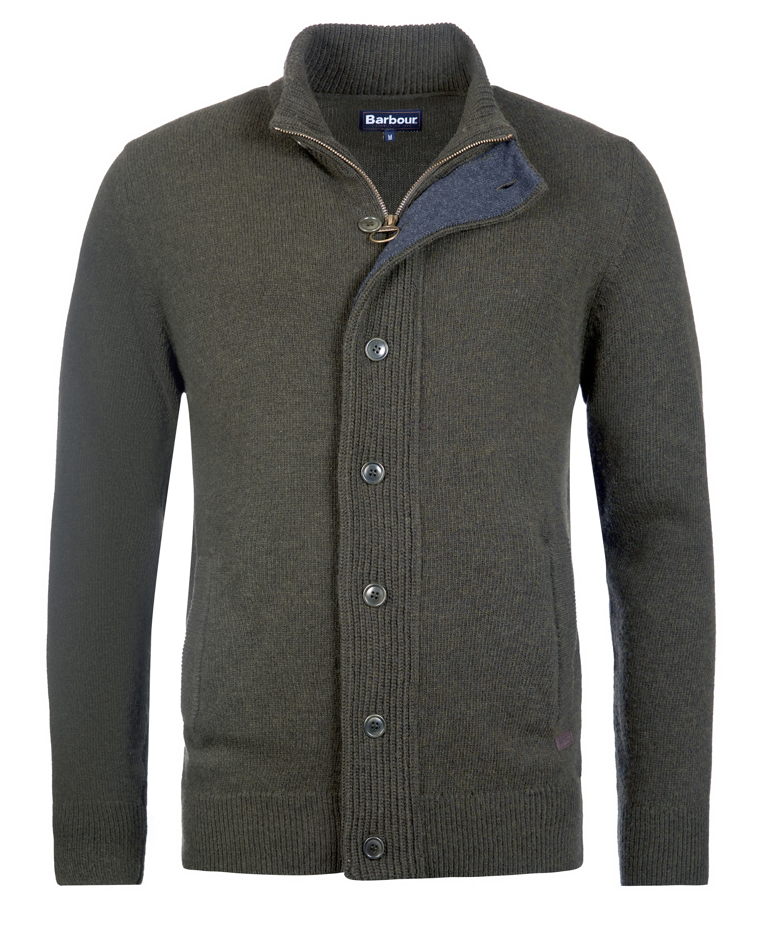 Essential Elbow-Patch Cardigan Seaweed