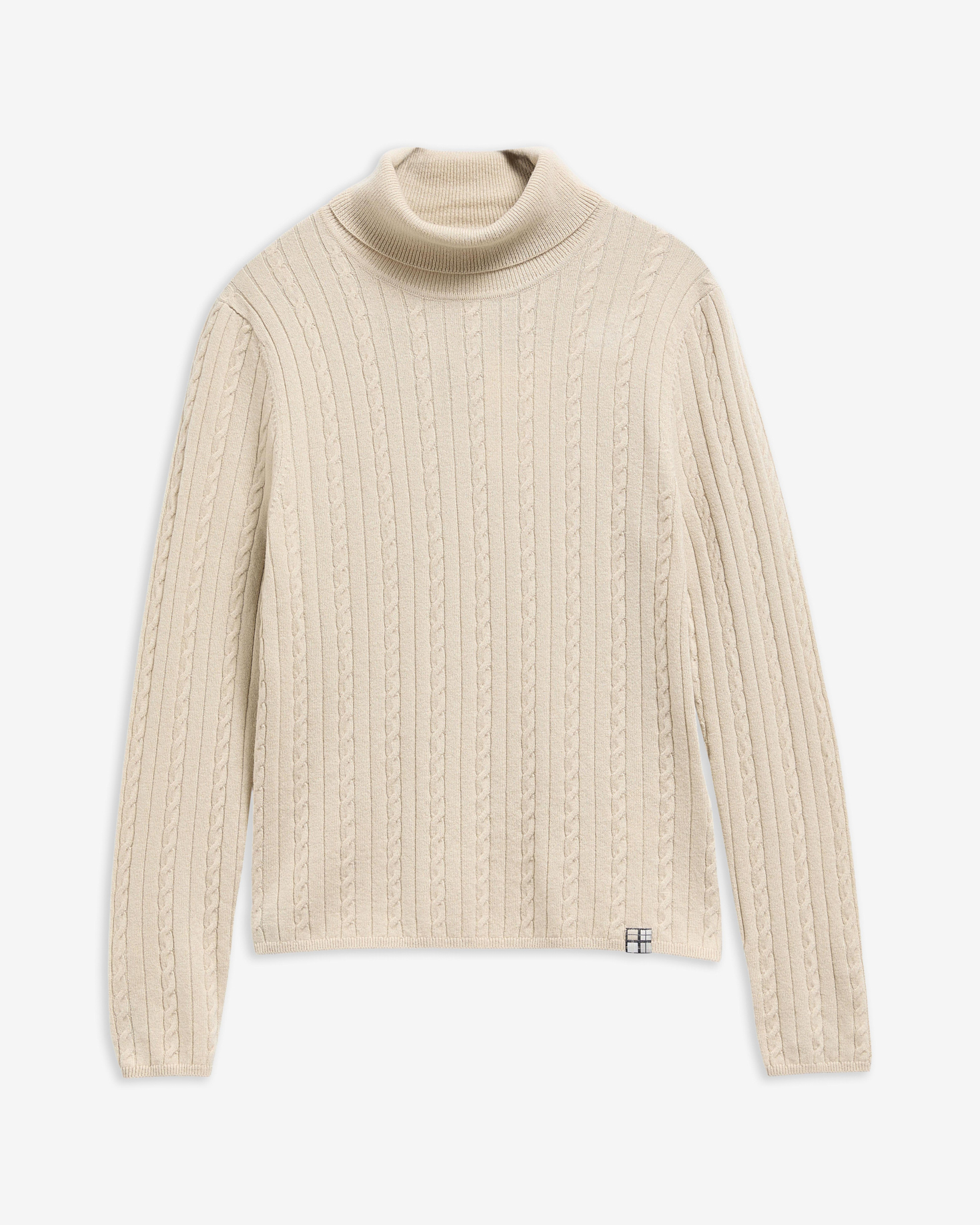 Georgette Cable Knit Rollneck Jumper Birch