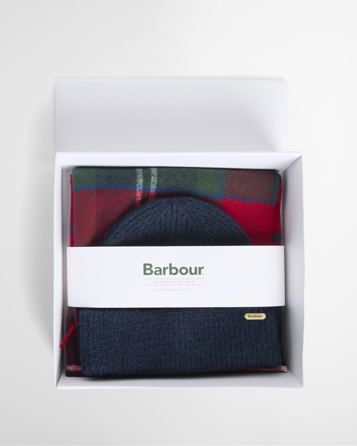 Barbour Geschenkset Beanie & Schal Olivia Red Spruce