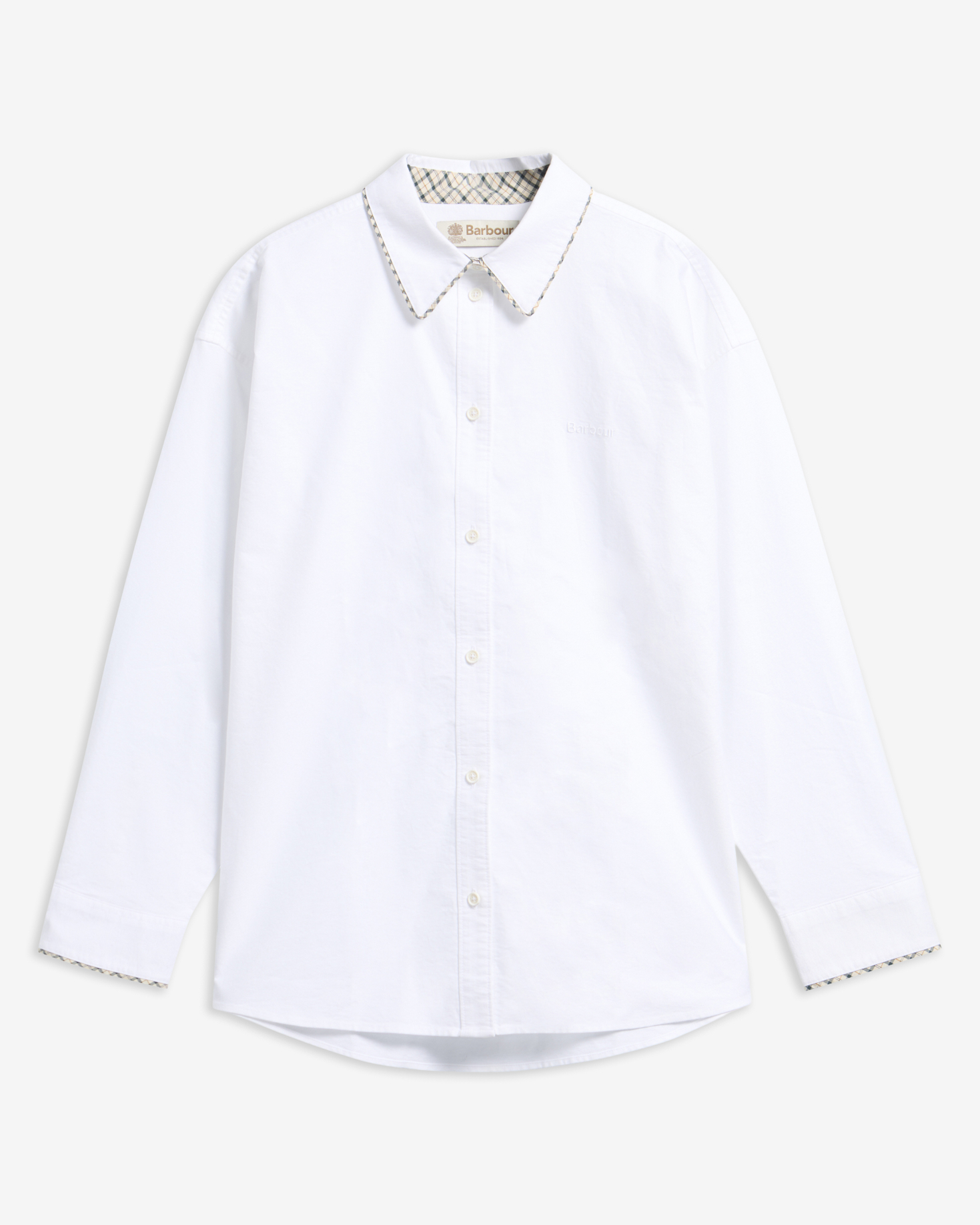 Barbour Bluse Alverstone Oxford Relaxed Fit White