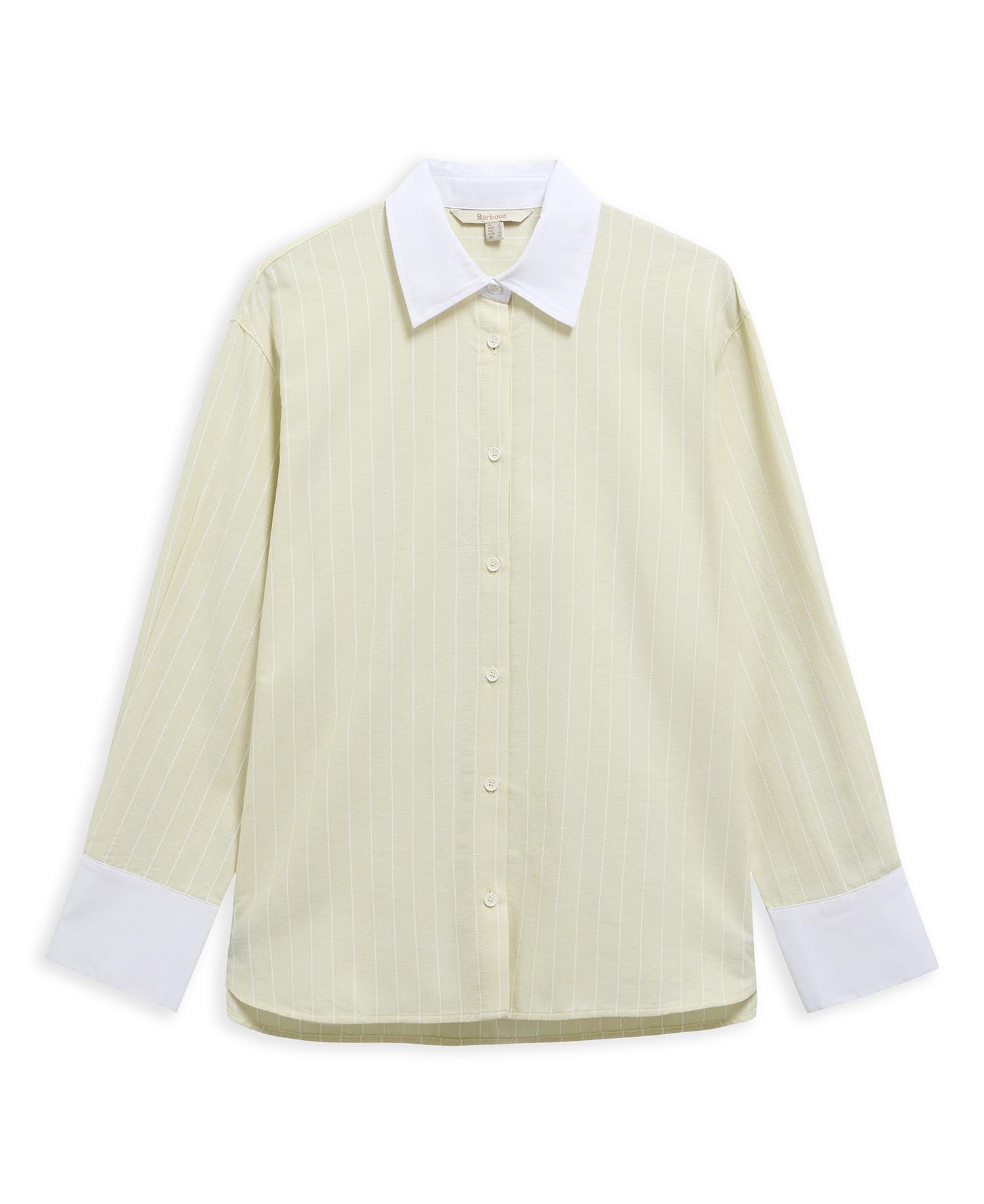 Avon Striped Relaxed Long-Sleeved Shirt Soured Citrus/White Stripe
