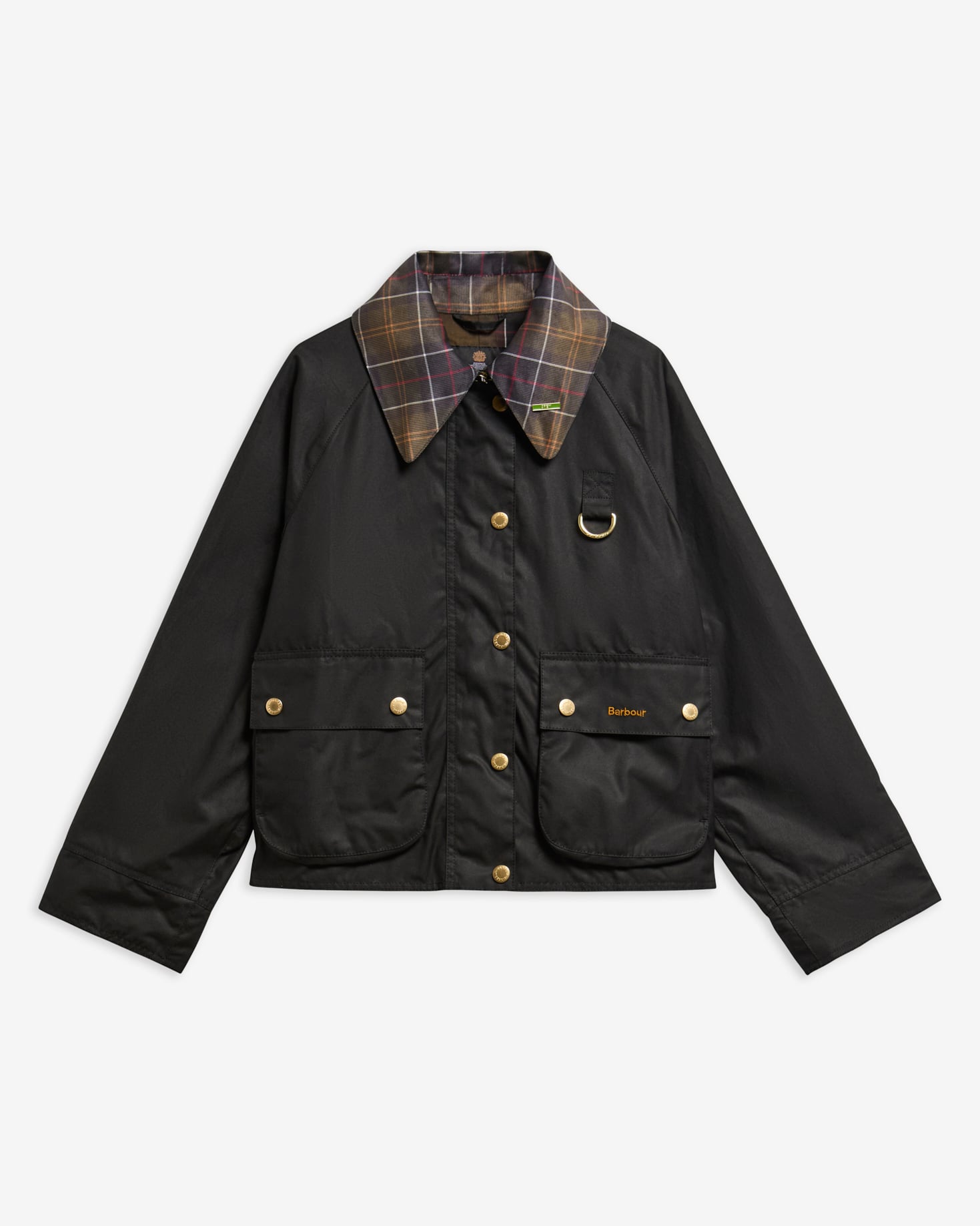 Barbour Wachsjacke Icons Tartan Collar Spey Black/Classic