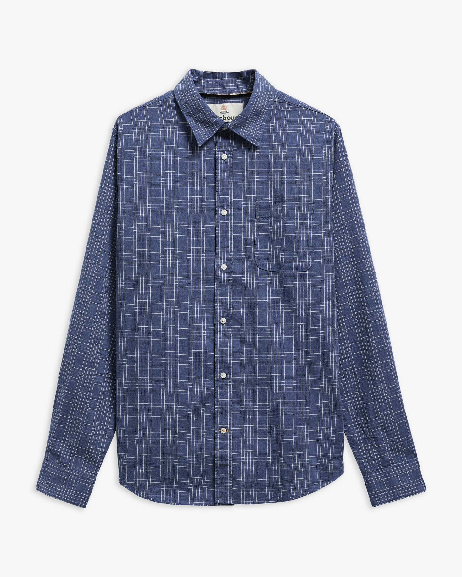 Lantern Tailored Check Long-Sleeved Shirt Navy