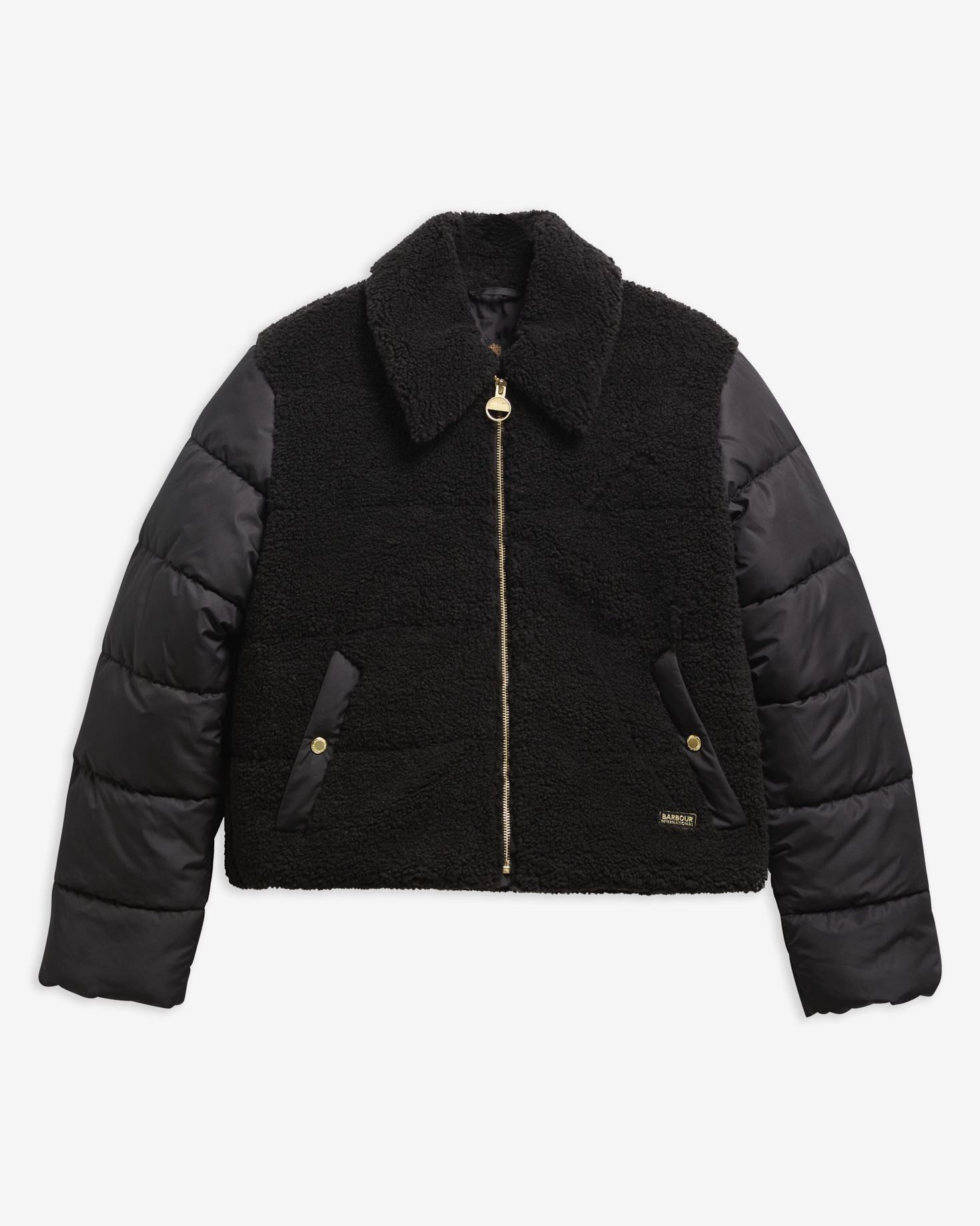 Luna Fleece Quilted Jacket Black