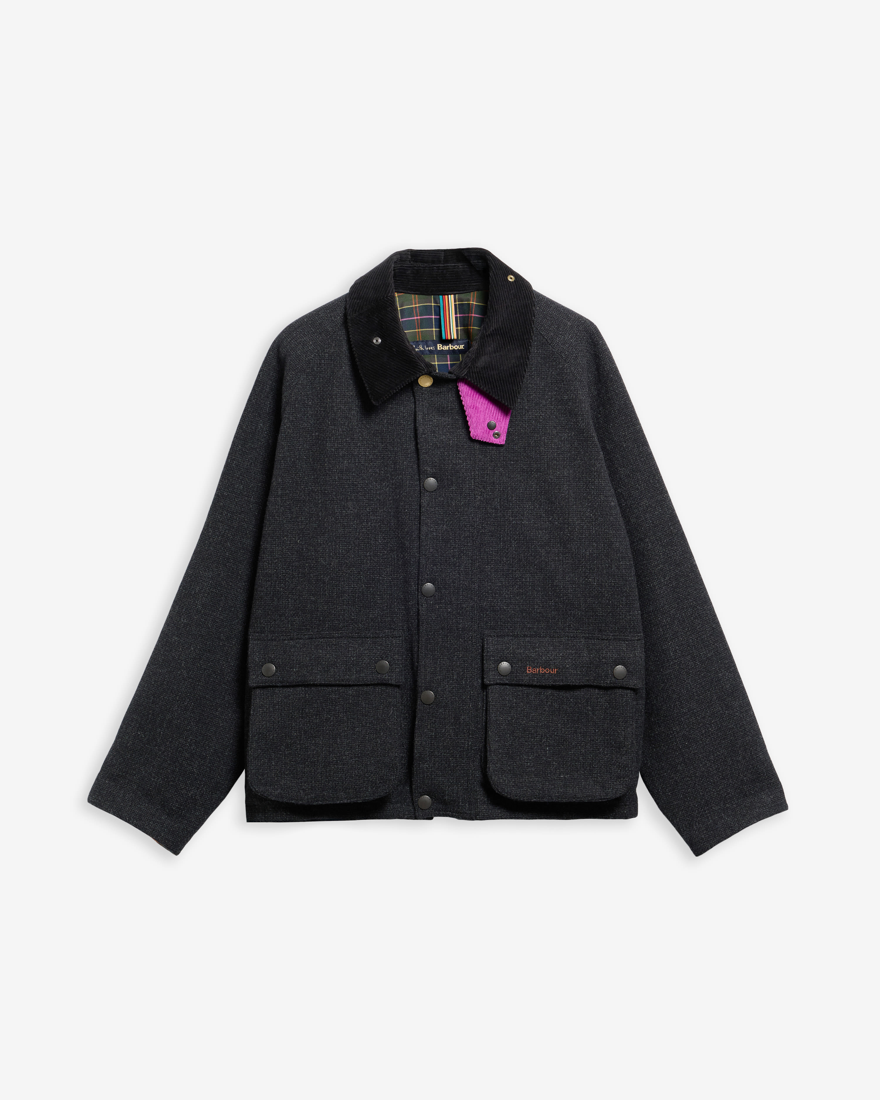 Paul Smith Loves Barbour Transport Wool Jacket Charcoal