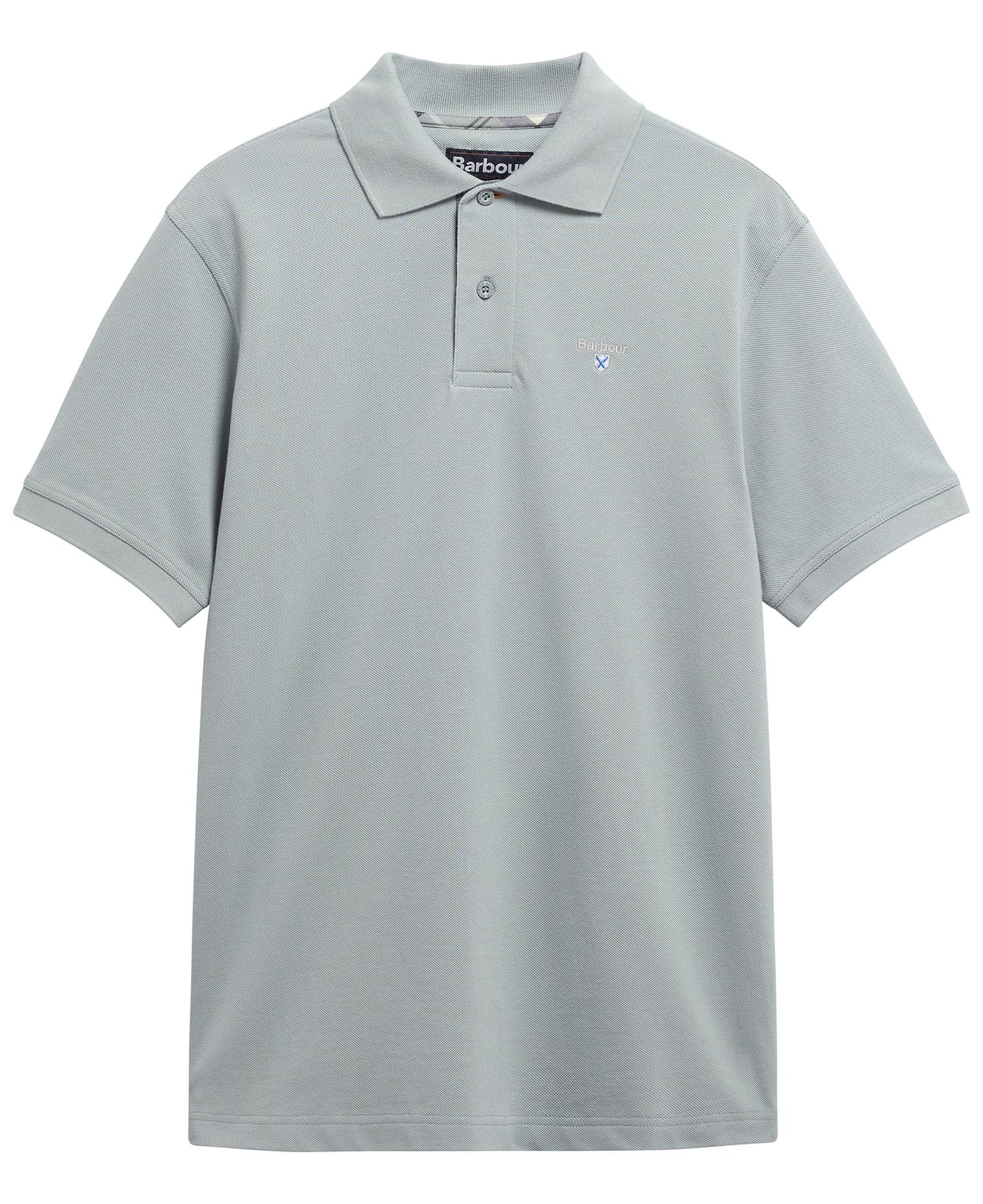 Poloshirt Tartan Piqu&eacute; Tailored Dusty Slate