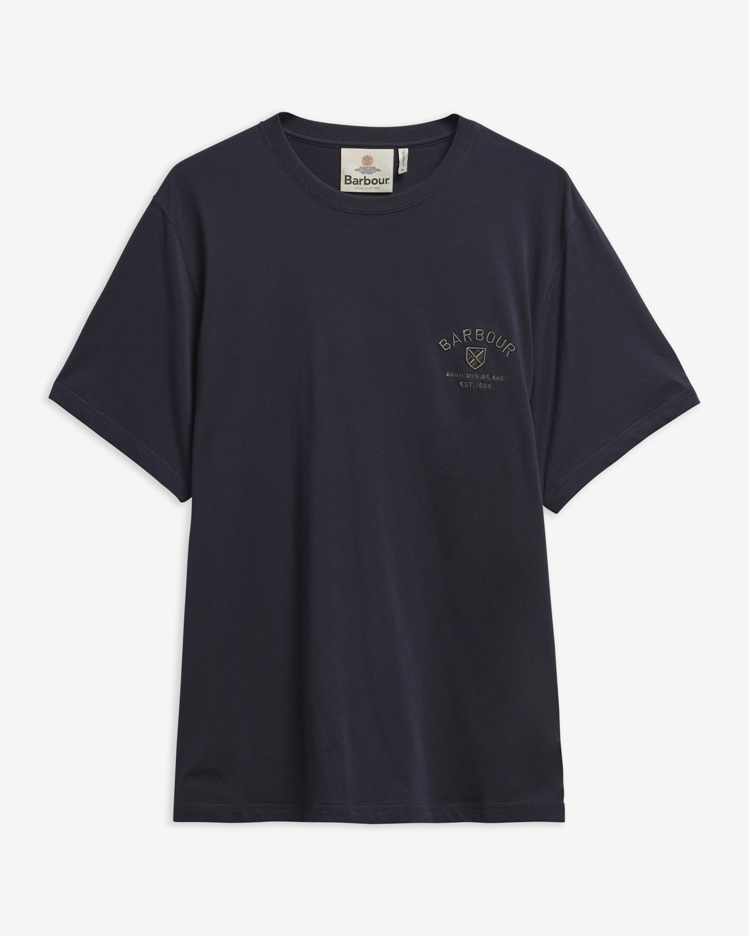 Barbour T-Shirt Tartan Crest Tailored Navy