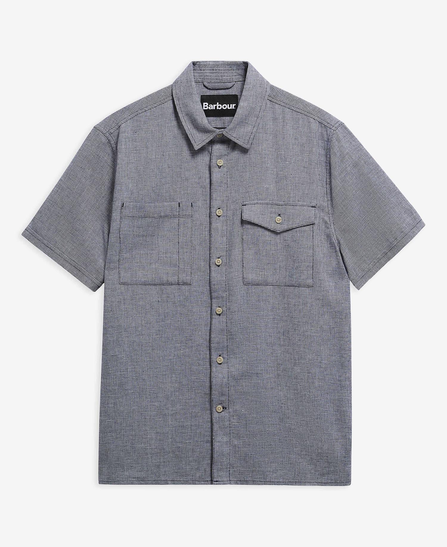 Kurzarmhemd Southscale Relaxed aus Leinen-Mix Navy