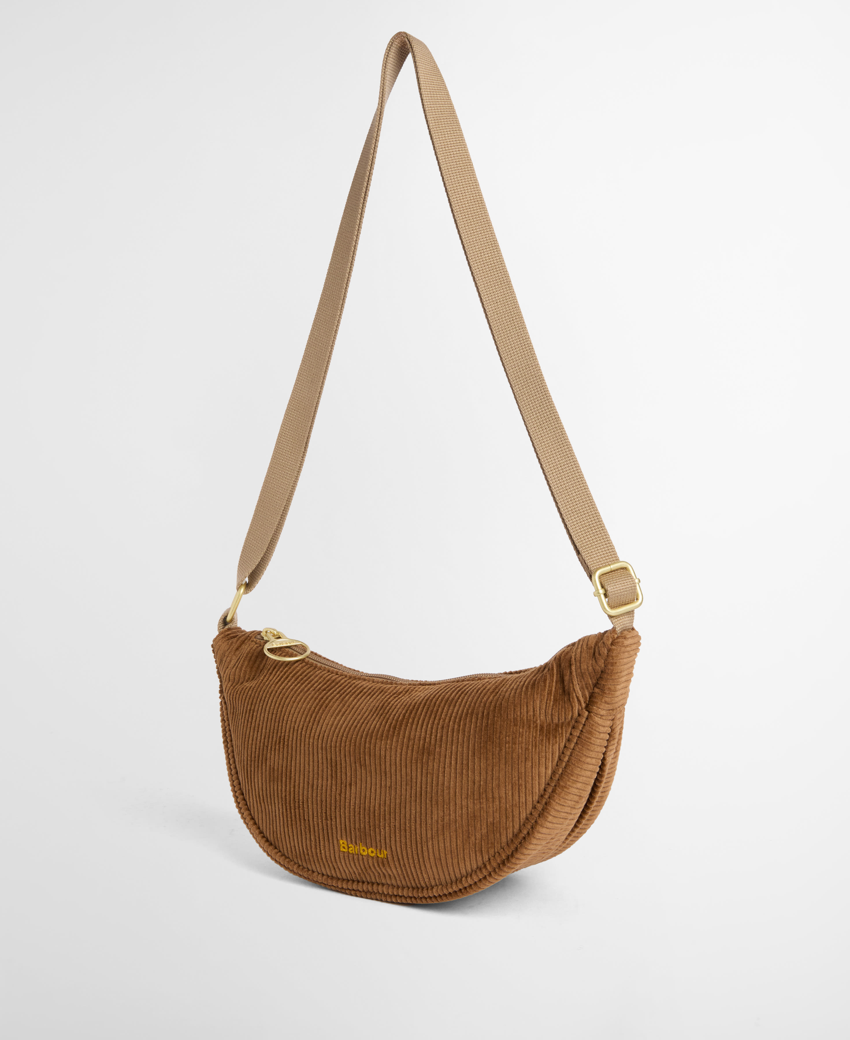 Mini Mia Cord Sling Bag Brown