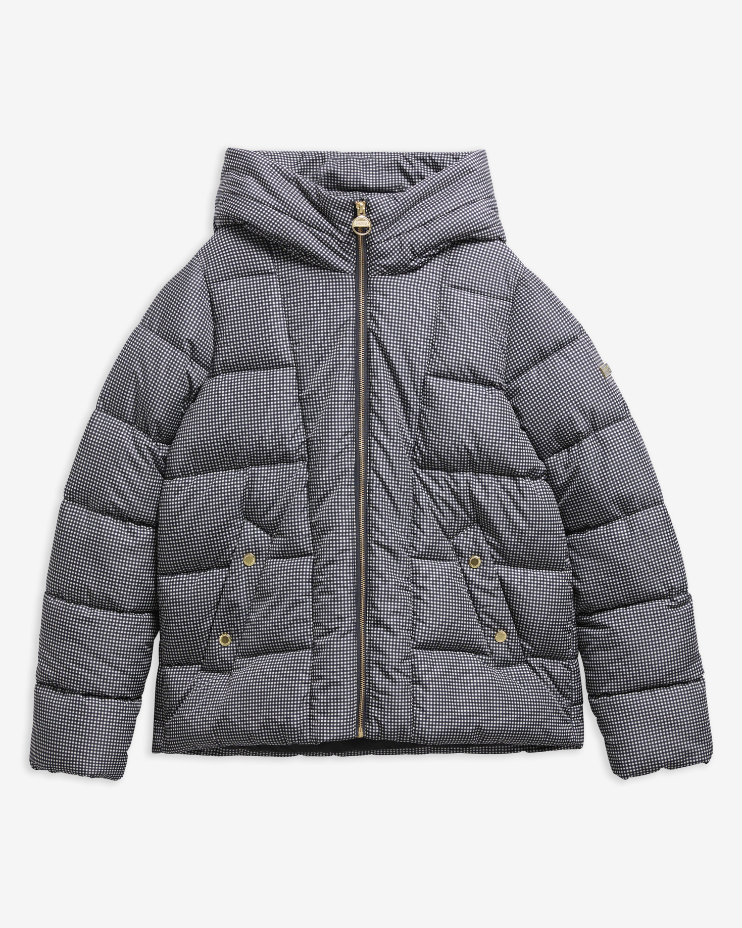 Printed Brantley Puffer Jacket Black Northumberland Check