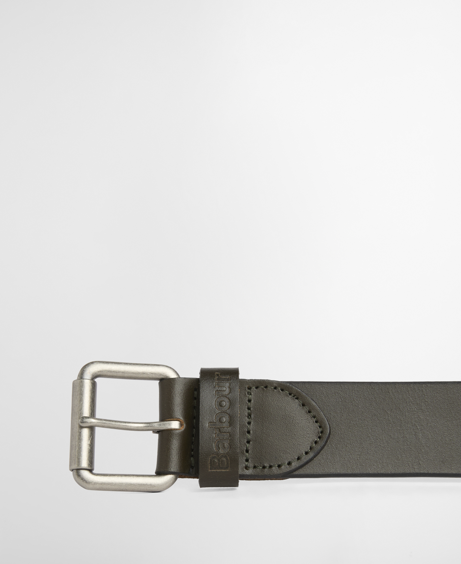 Allanton Leather Belt Dark Olive