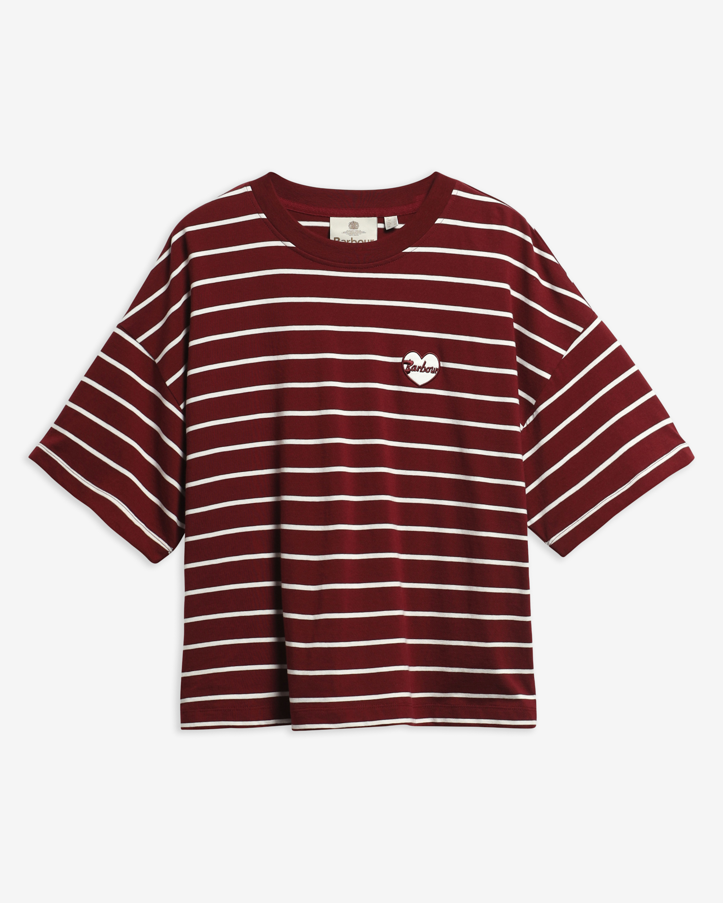 Ambleside Striped T-Shirt Cranberry Red/Cloud