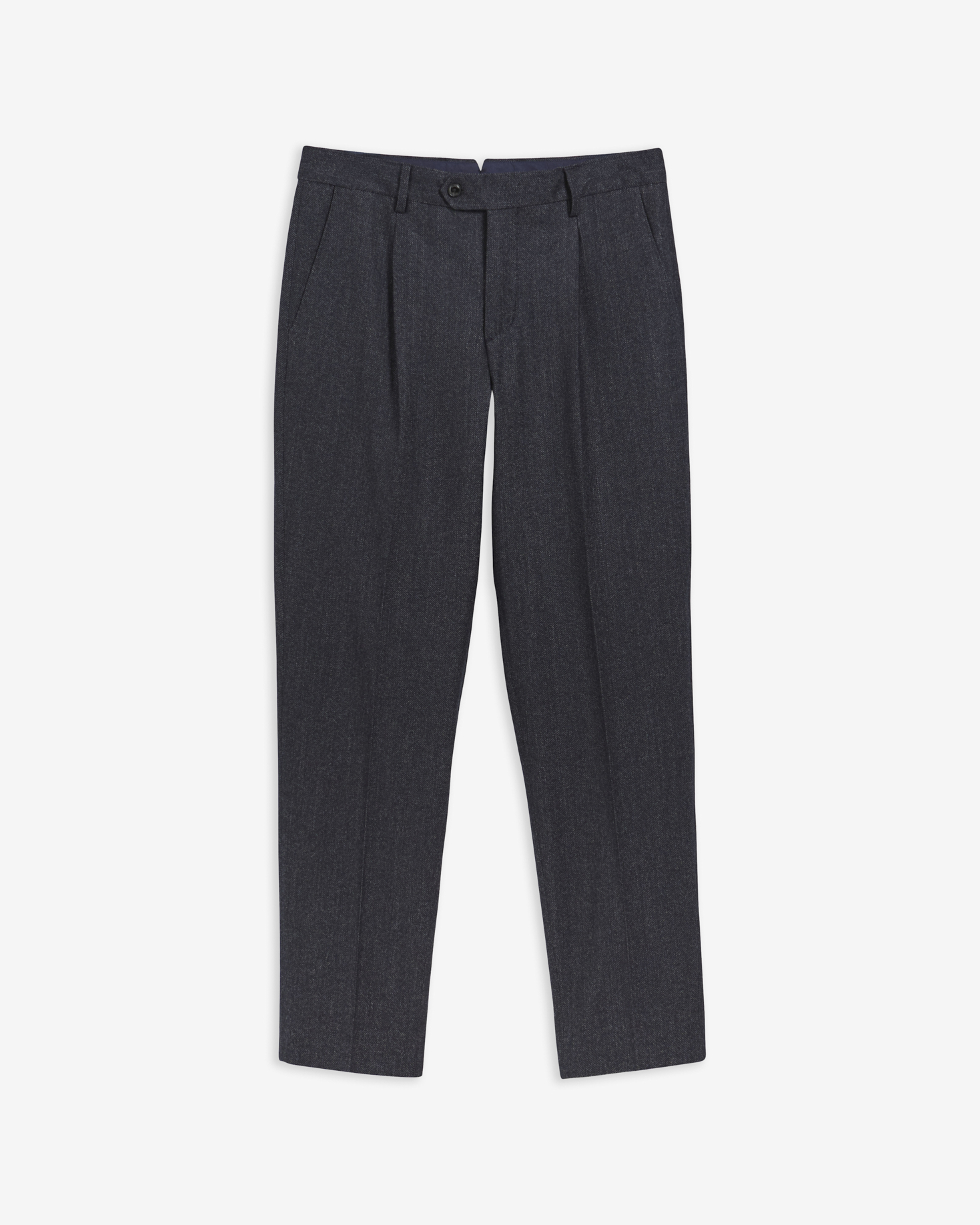Carlton Wool-Cashmere Tailored Trousers Navy Marl