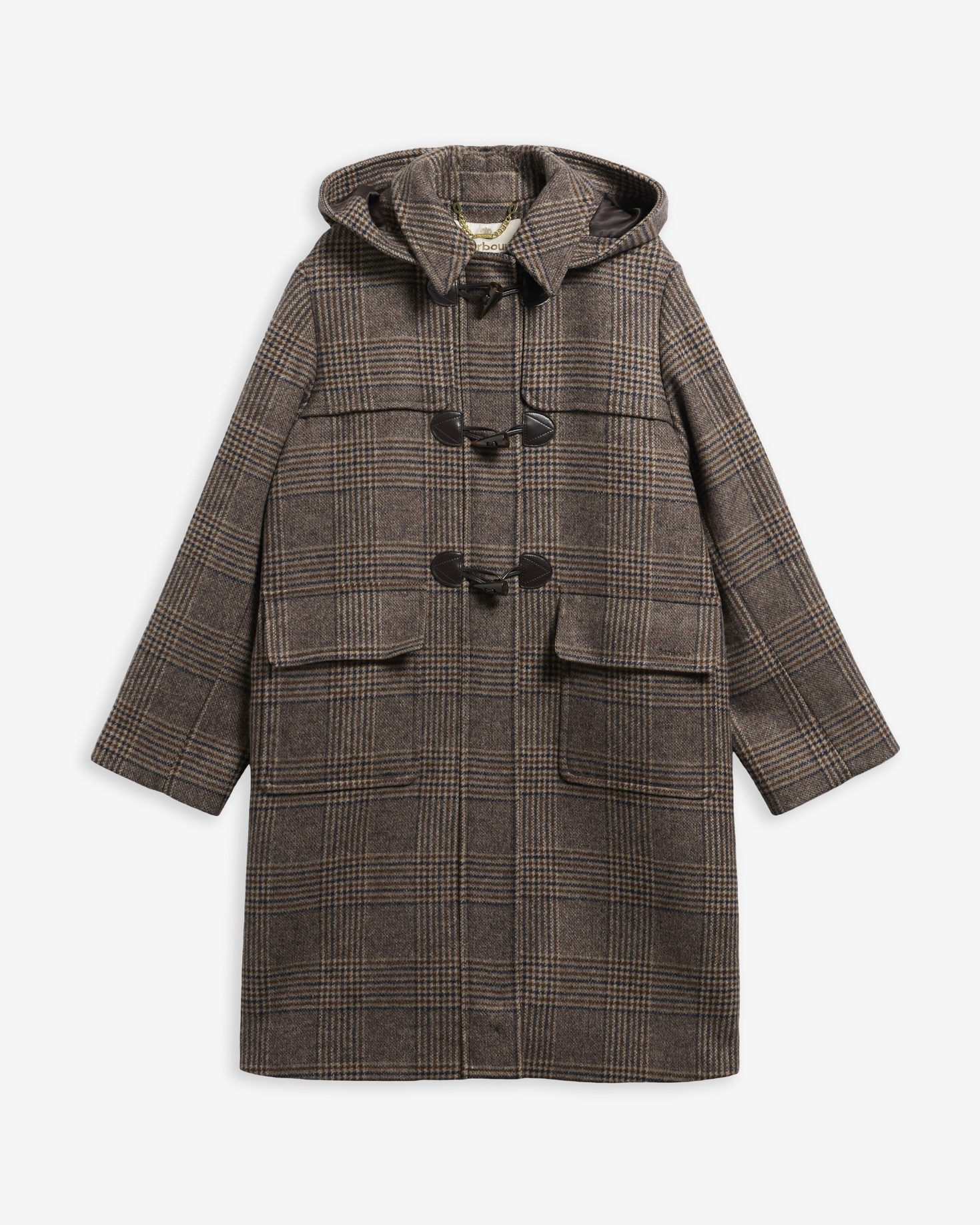 Melody Check Wool Duffle Coat Prince Of Wales/Ganache