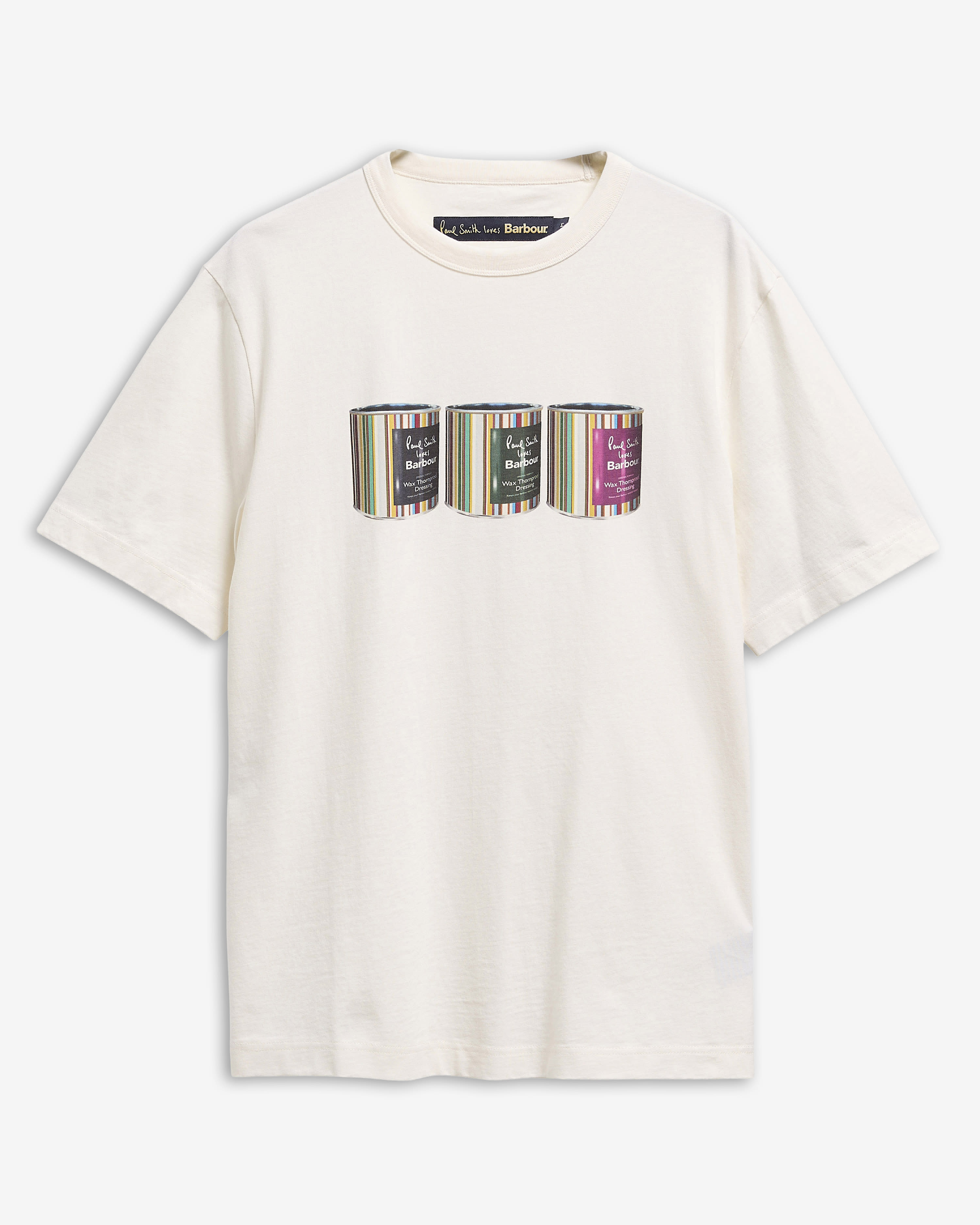 T-shirt con stampa Tinned Paul Smith Loves Barbour Whisper White