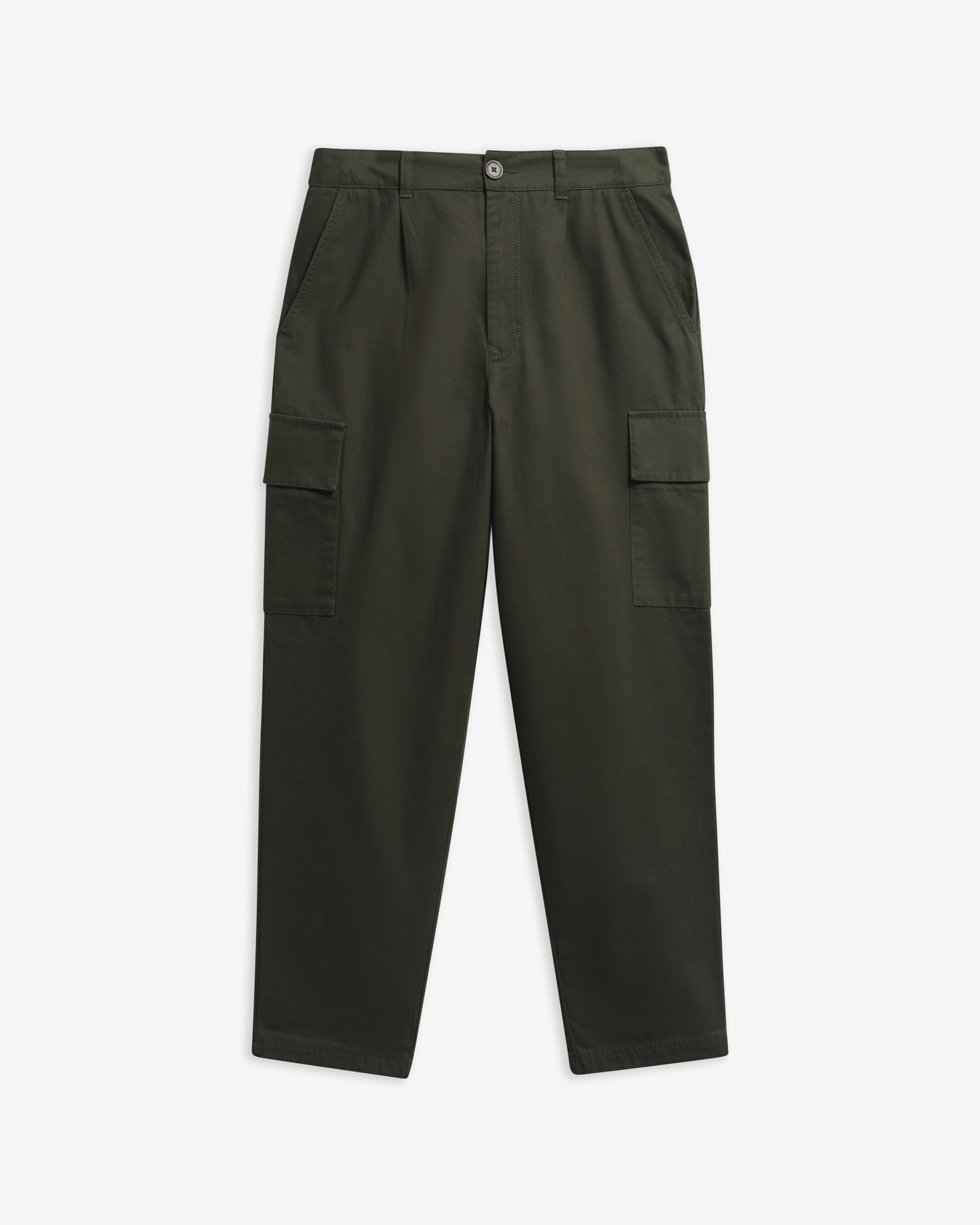 Washed Cargo Relaxed Trousers Sage
