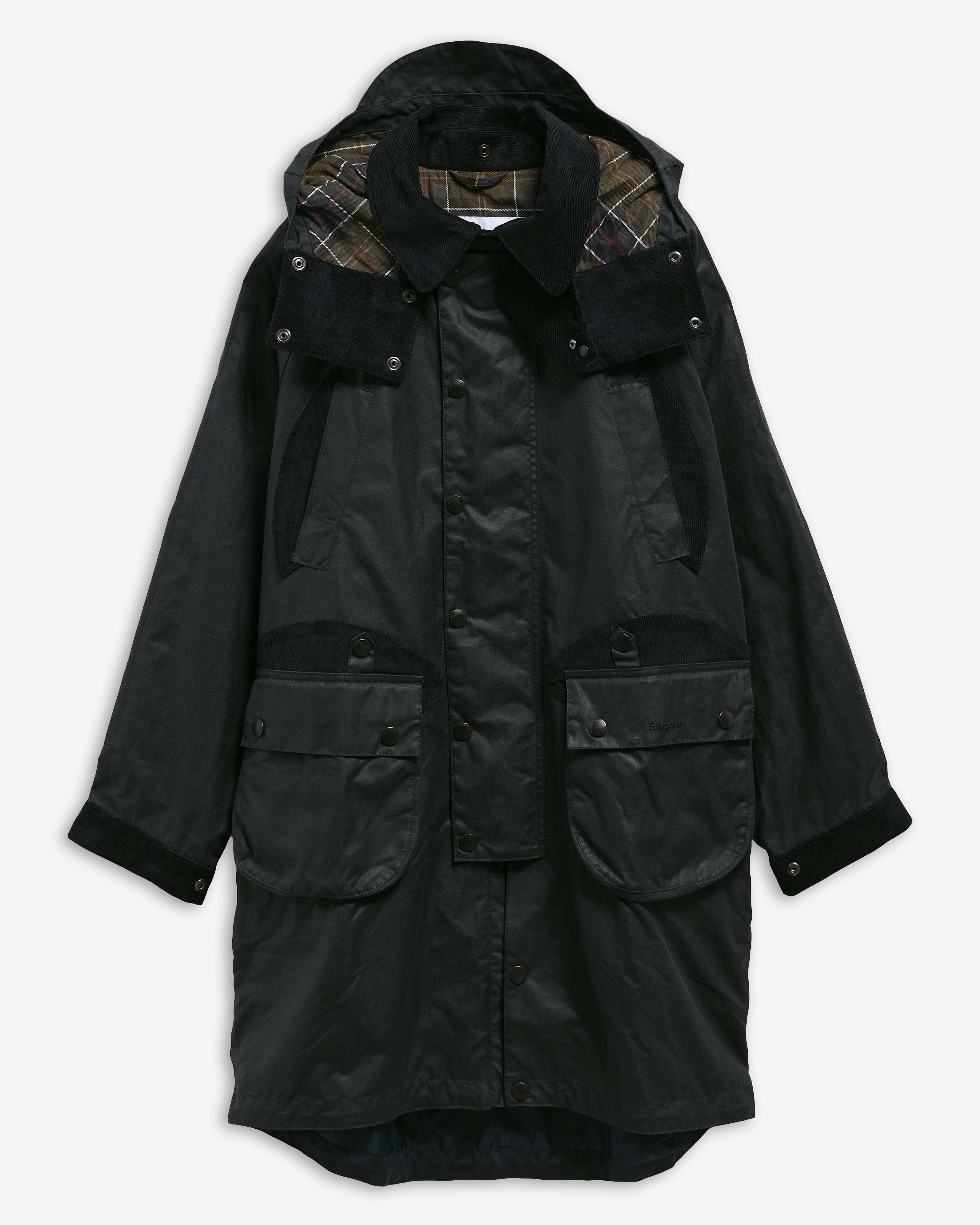 Barbour x Norbit Long Waxed Jacket Sage