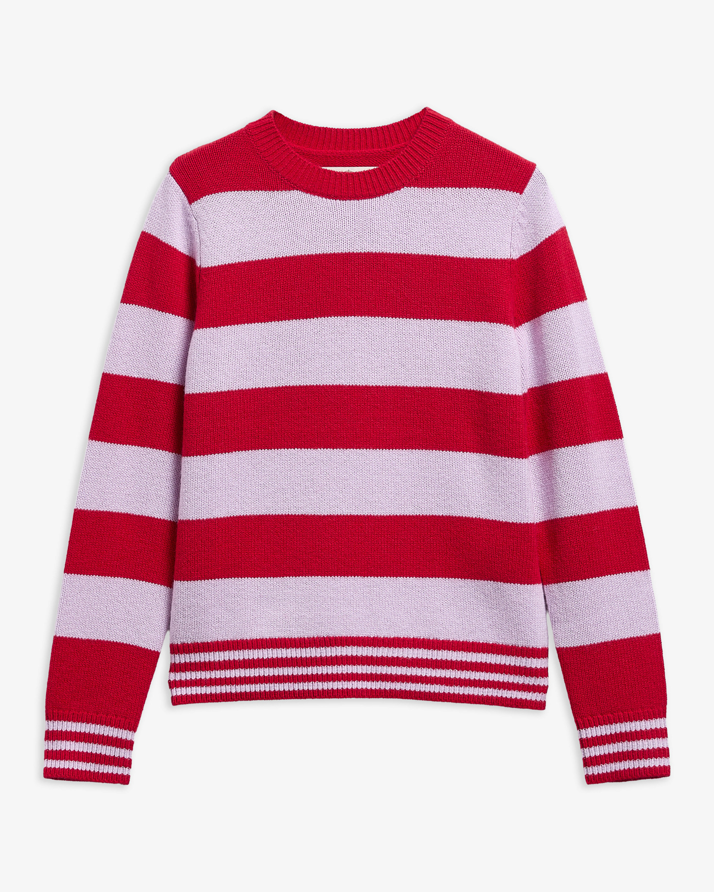 Barbour Pullover Woodhouse Striped Rundhalsausschnitt aus Woll-Kaschmir-Mix Crimson Multi
