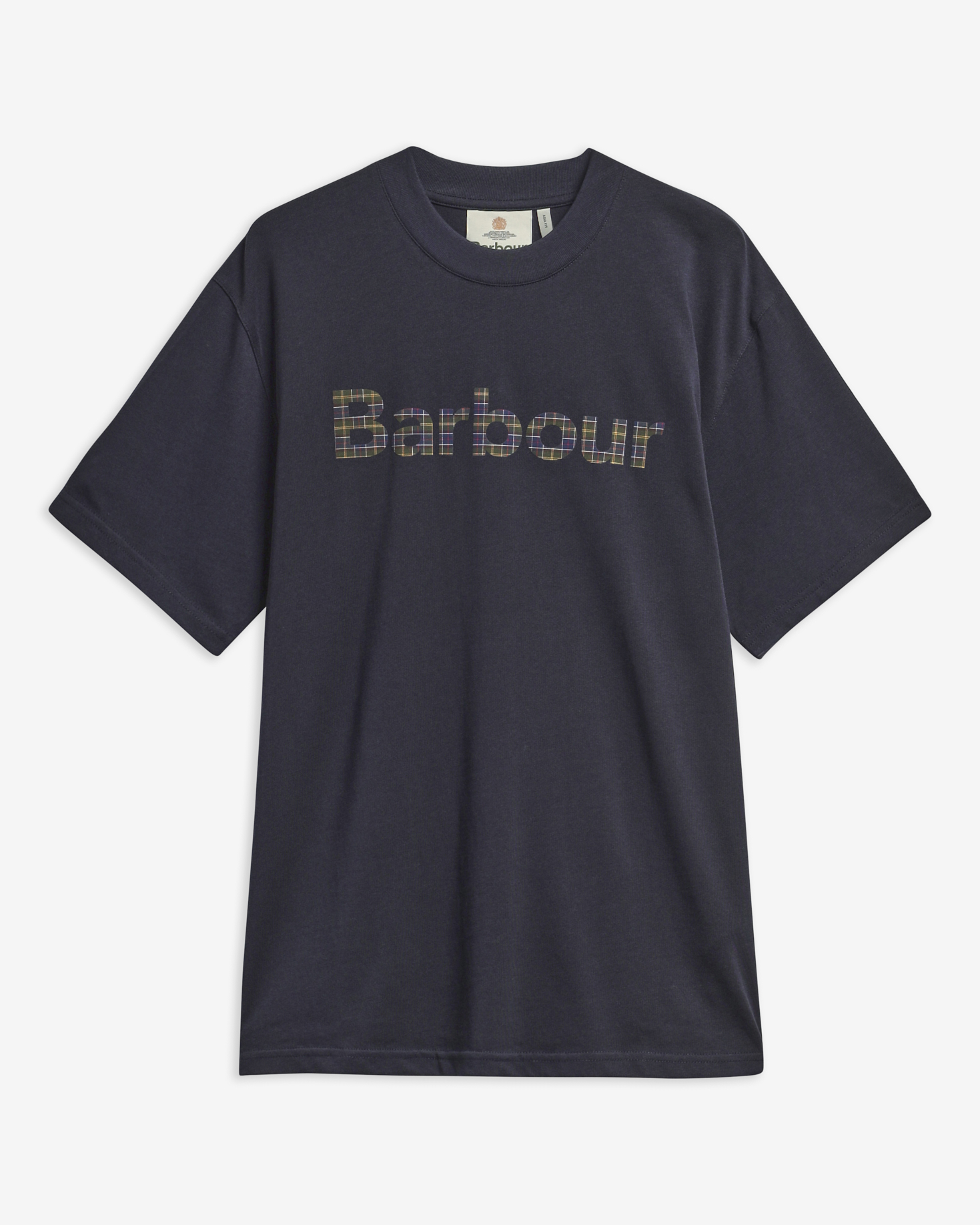 Tartan Logo Oversized Graphic T-Shirt Navy