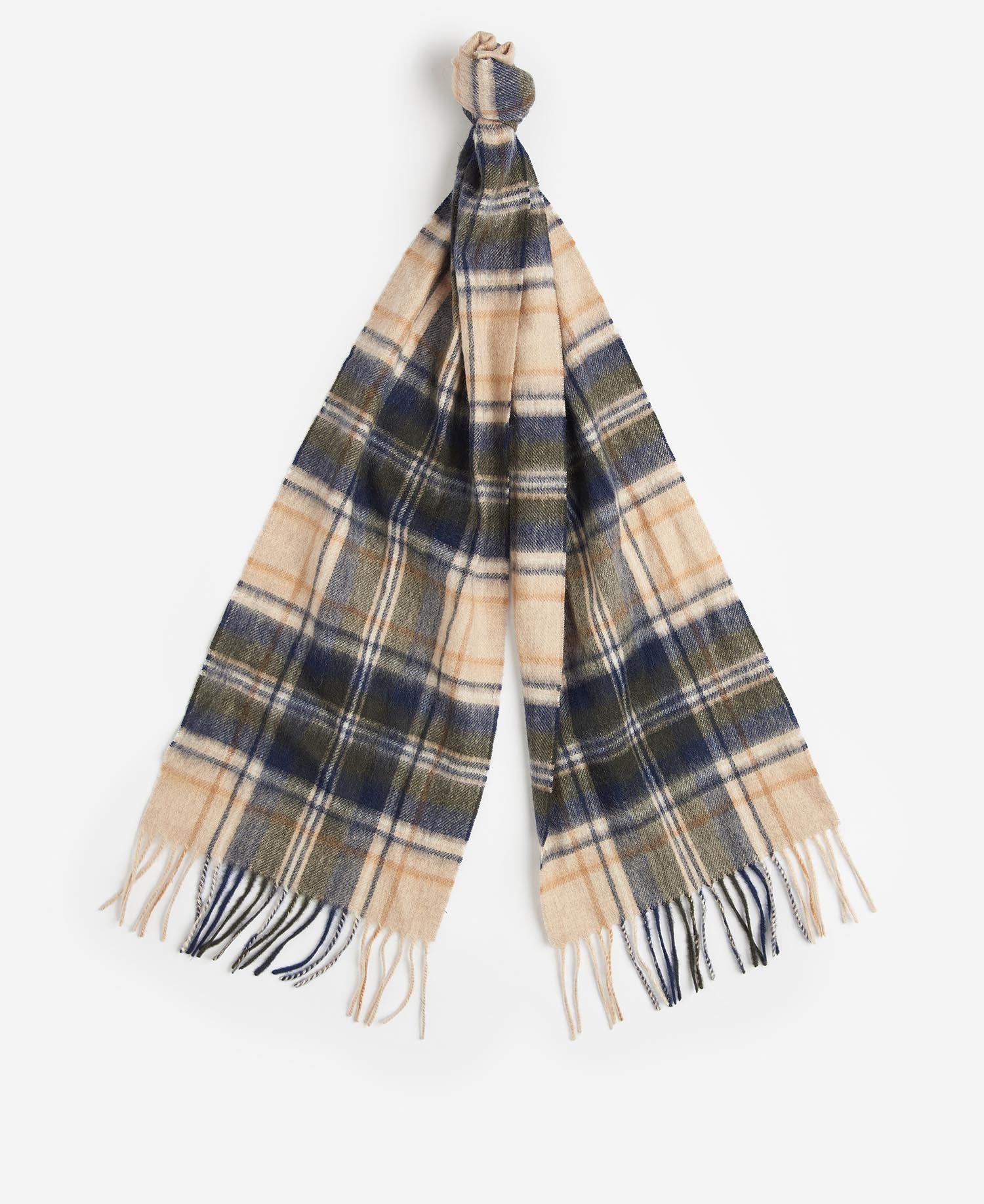 New Check Tartan Scarf Sand Beige Plaid