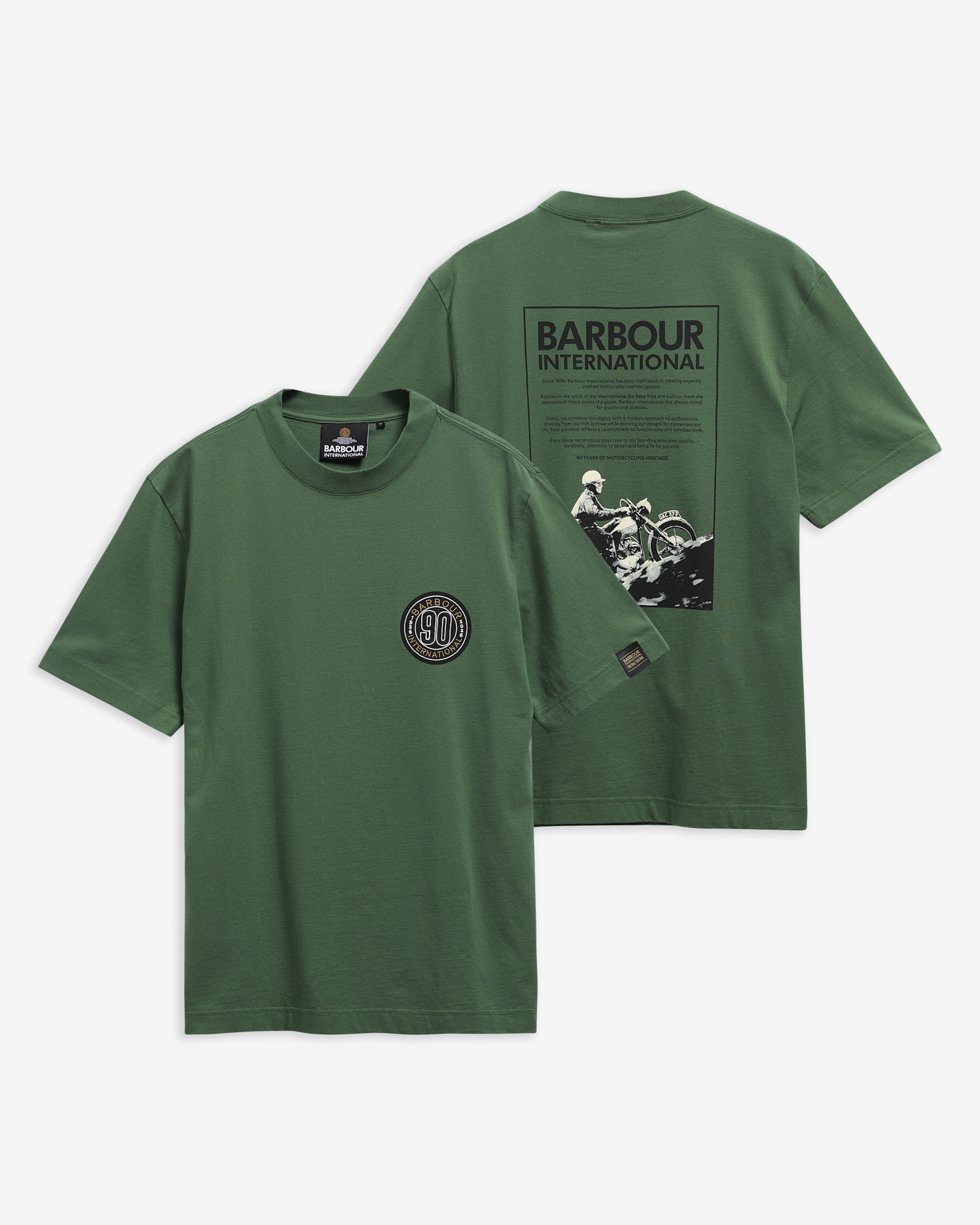 T-shirt con stampa 90&deg; anniversario. Racing Green