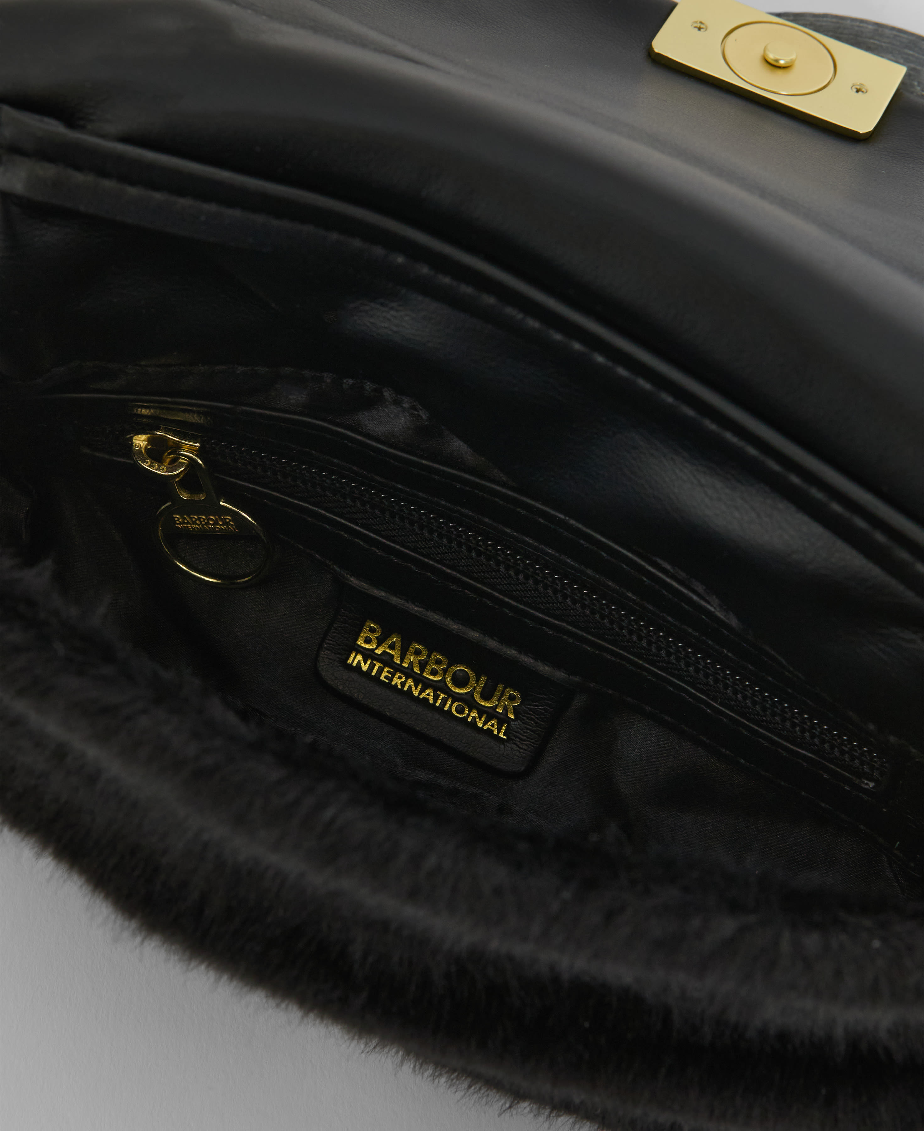 Faux-Fur Crossbody Bag Black