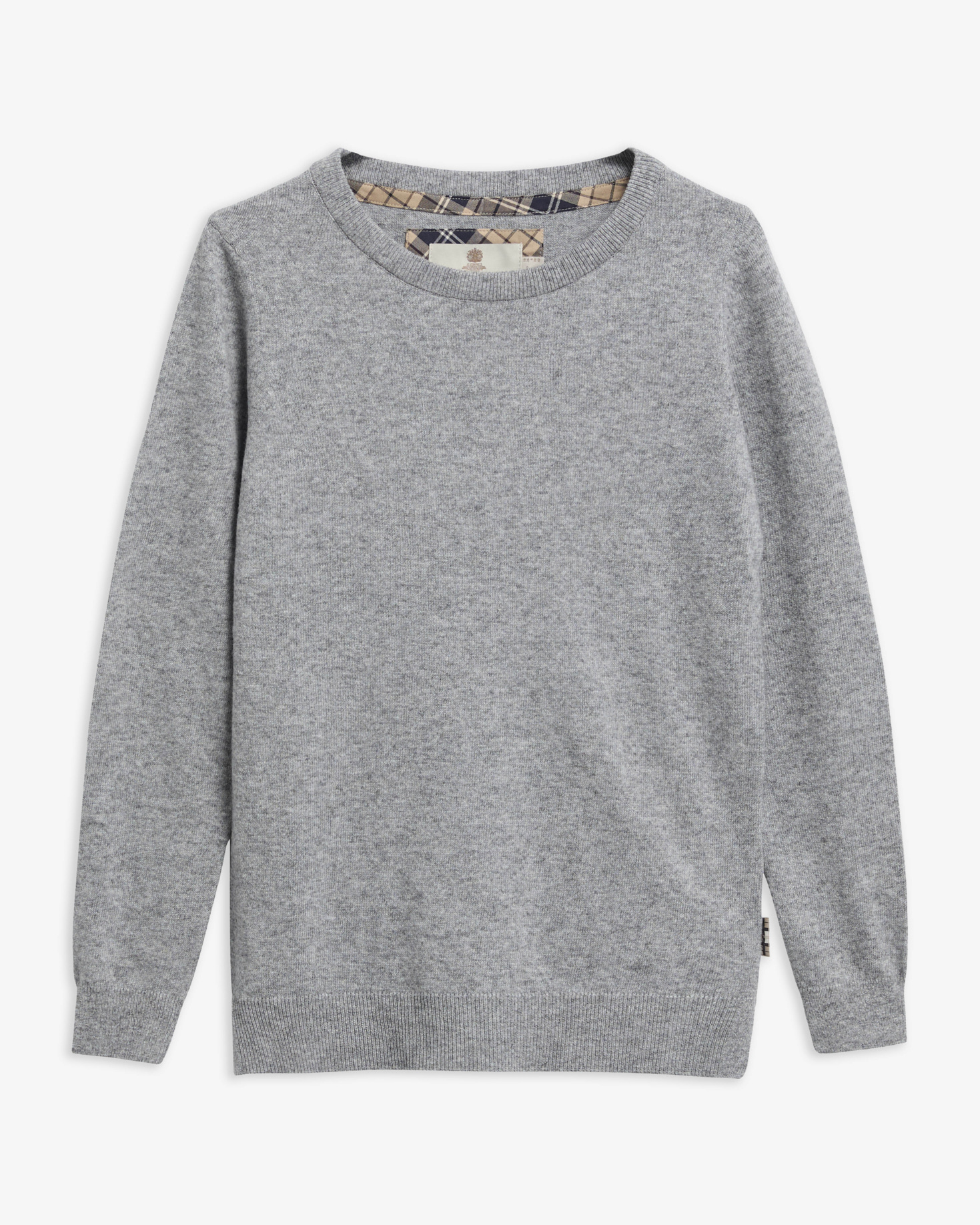 Sweatshirt Pendle Knit Grey Marl/Birchwood Tartan