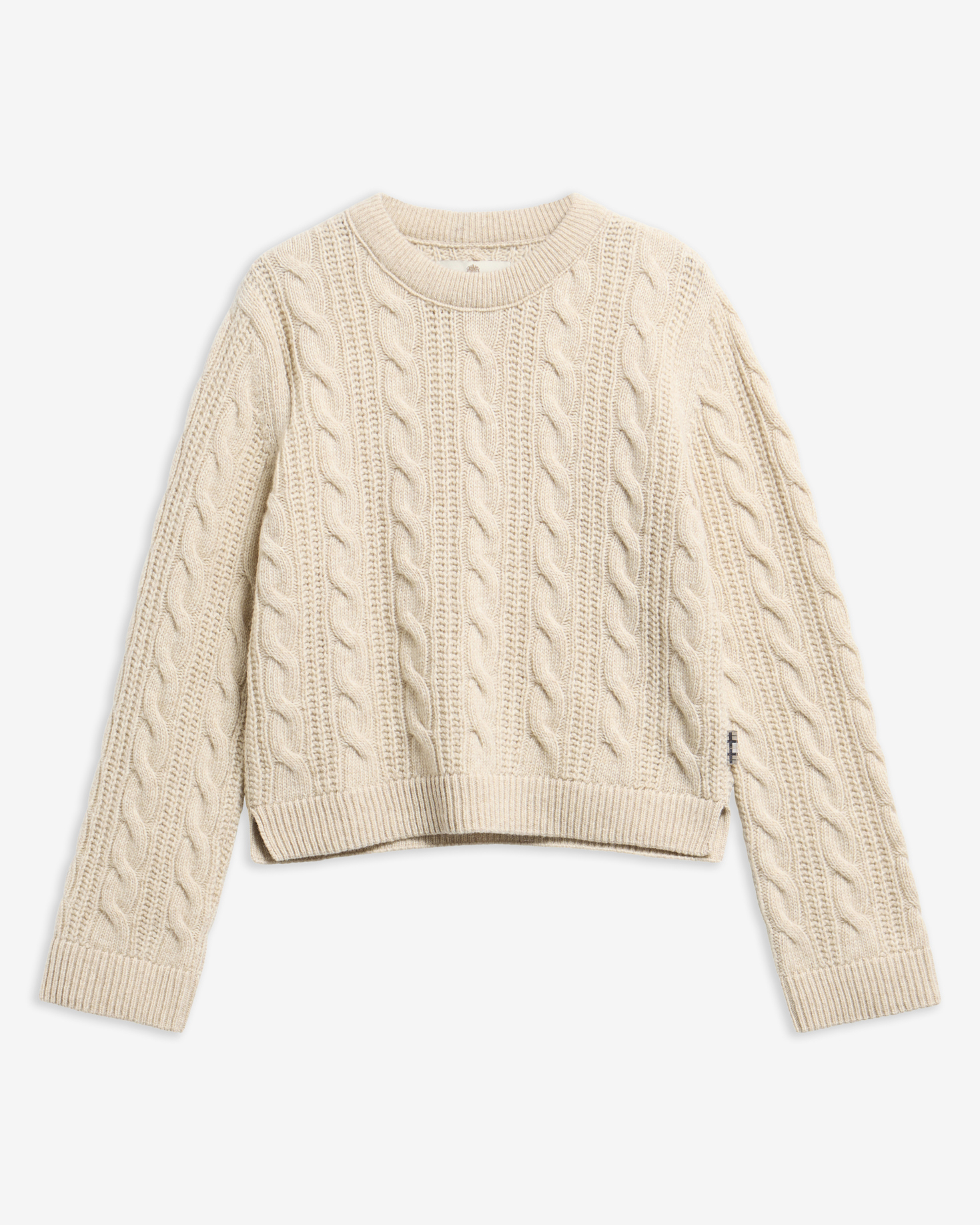 Barbour Pullover Joan Cropped Cable Knit Birch