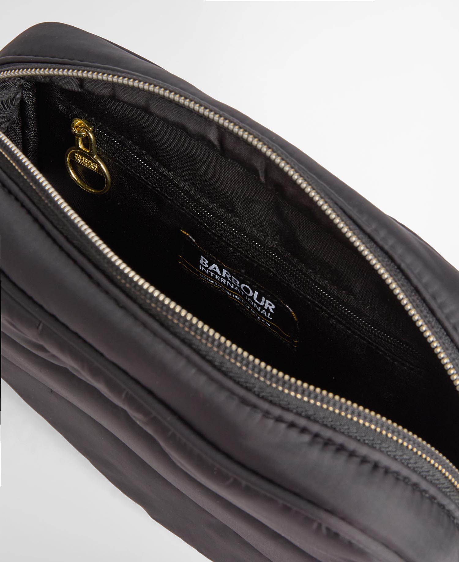 Monaco Baffle Quilted Crossbody Bag Black