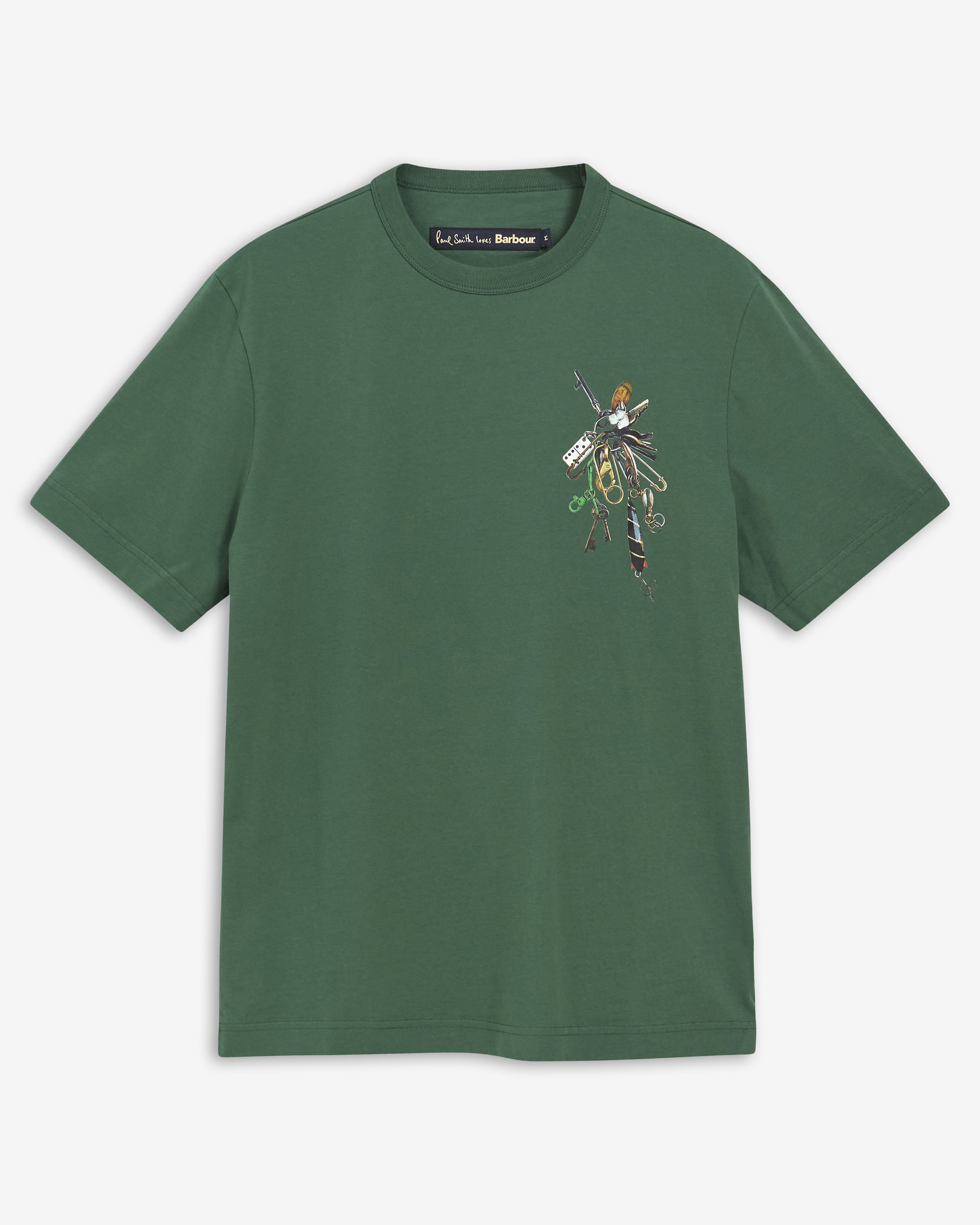 T-shirt con stampa Key Paul Smith Loves Barbour Bottle Green