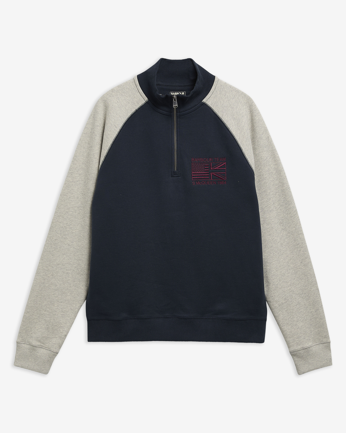 Steve McQueen Kenny Half-Zip Sweatshirt Navy / Grey Marl