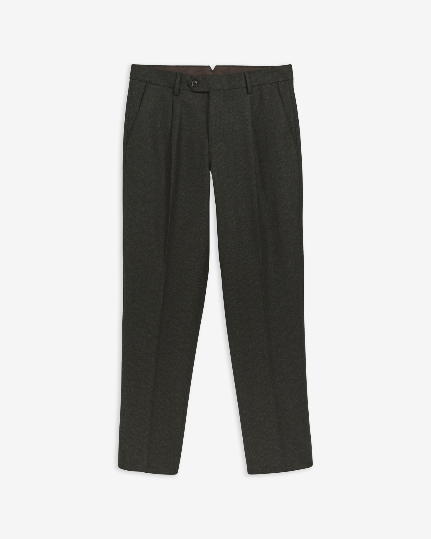 Fairford Herringbone Tailored Trousers Forest