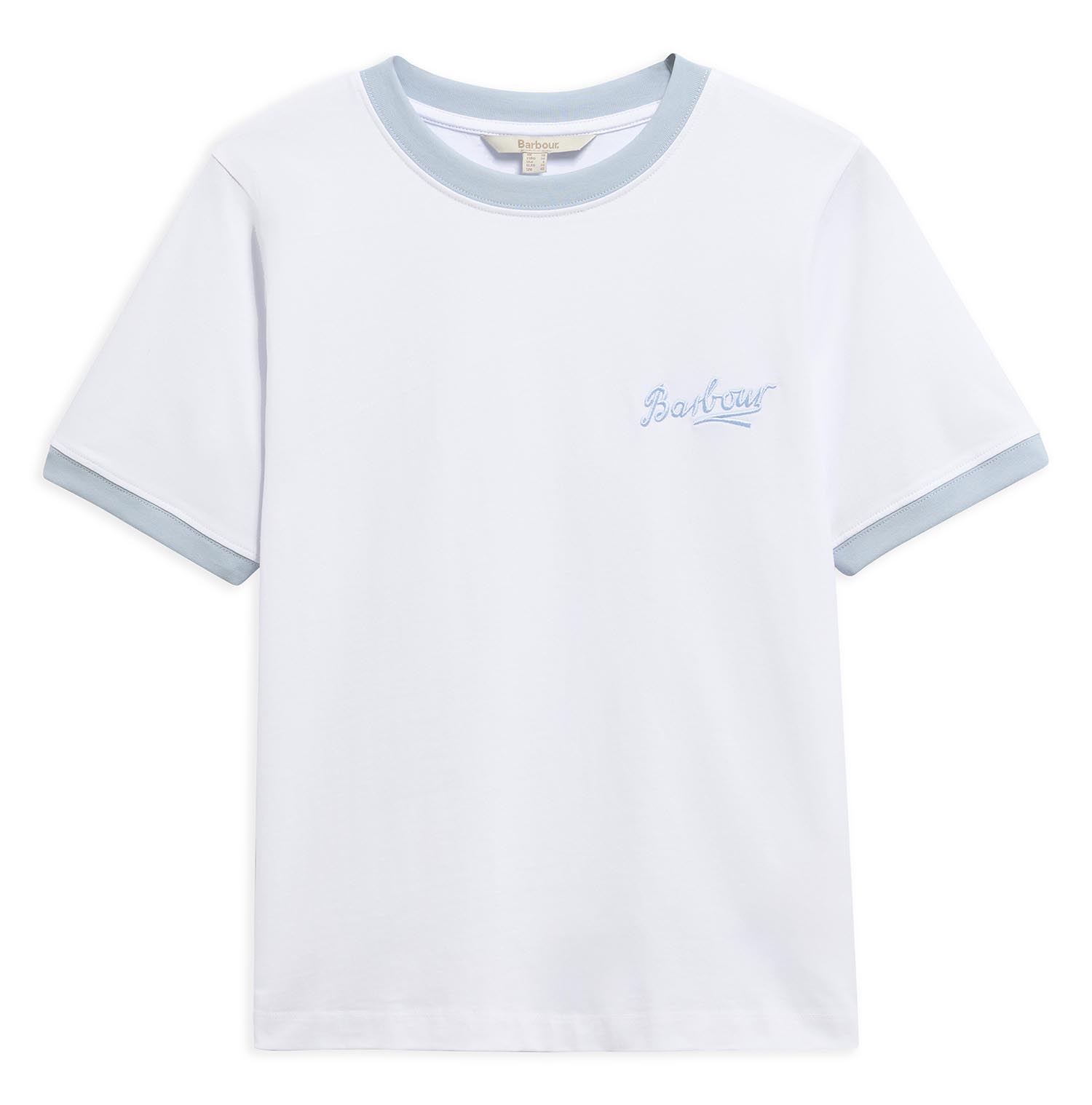 T-shirt Madeline con bordature a contrasto White/Celestial Blue