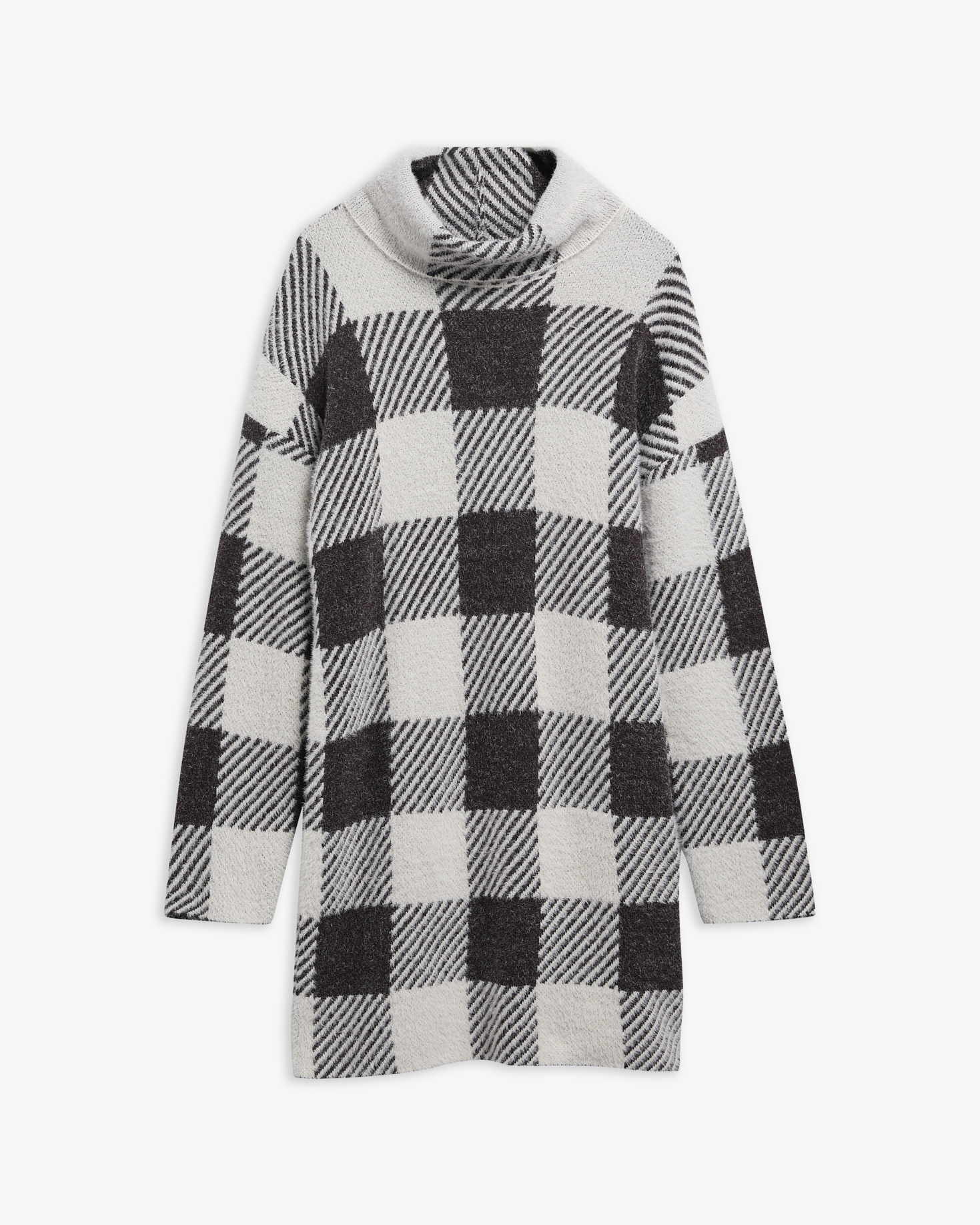 Amaya Check Knitted Mini Dress Truffle Multi