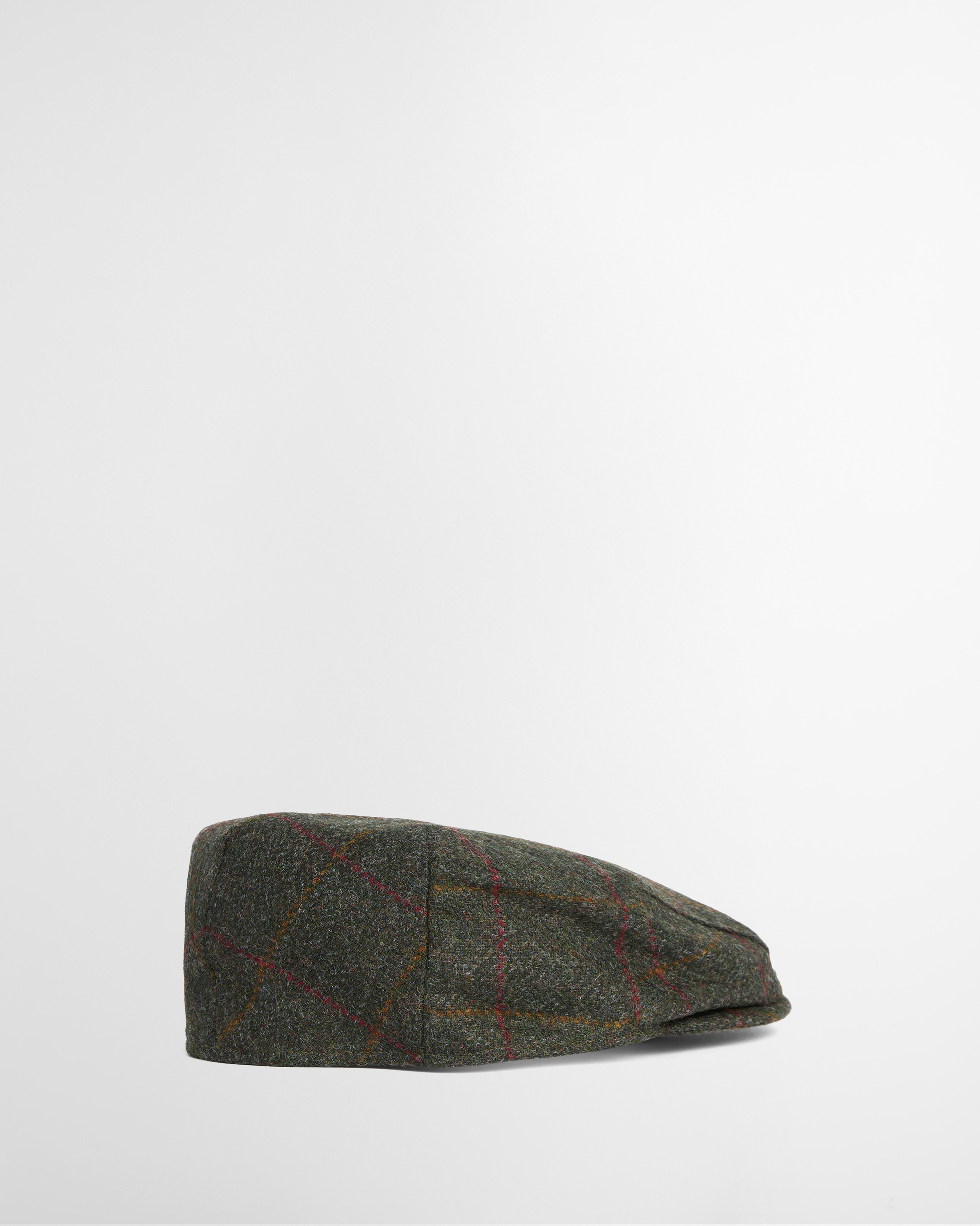 Crieff Flat Cap Olive-Red Overcheck
