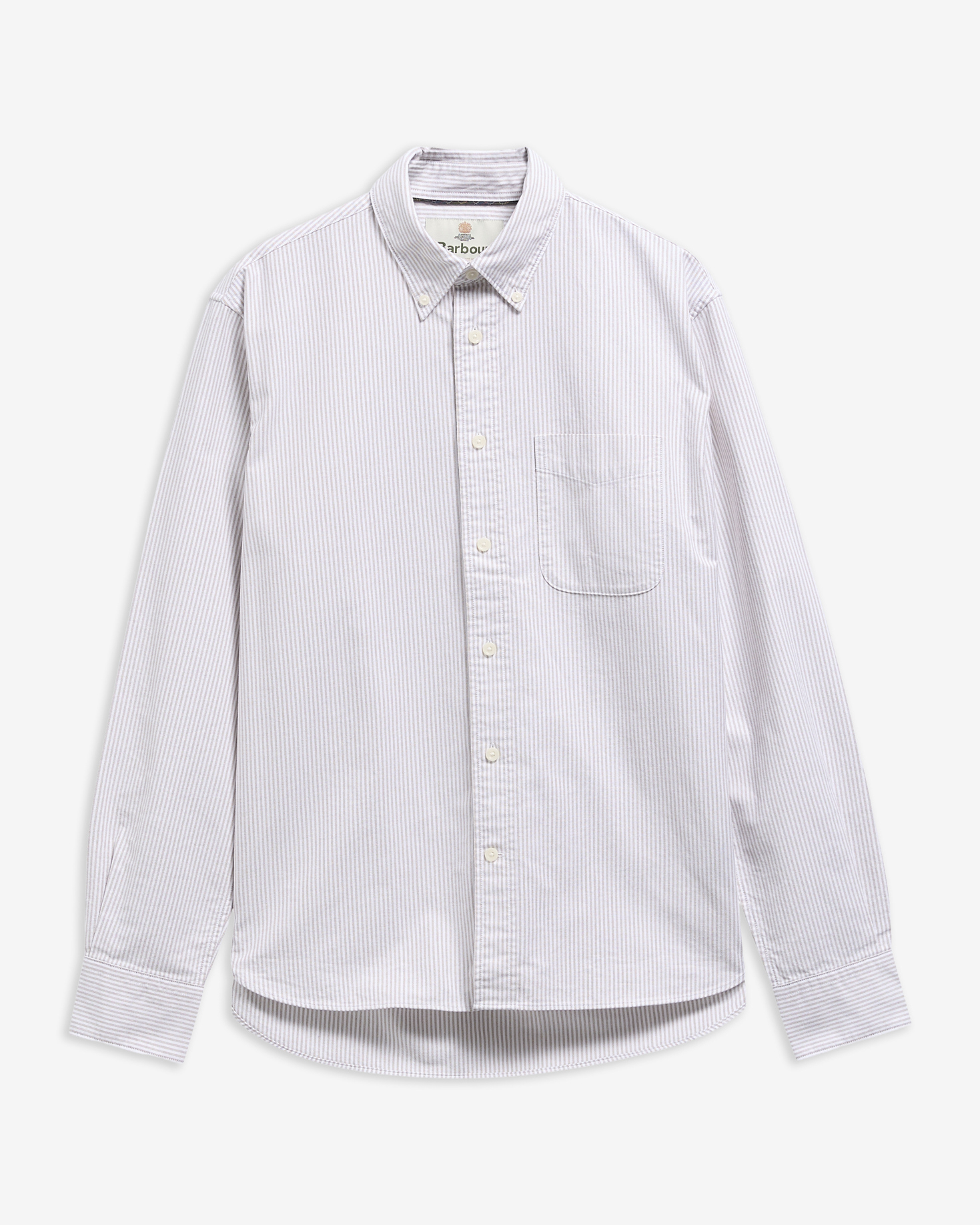 Striped Authentic-Fit Long-Sleeved Shirt Stone