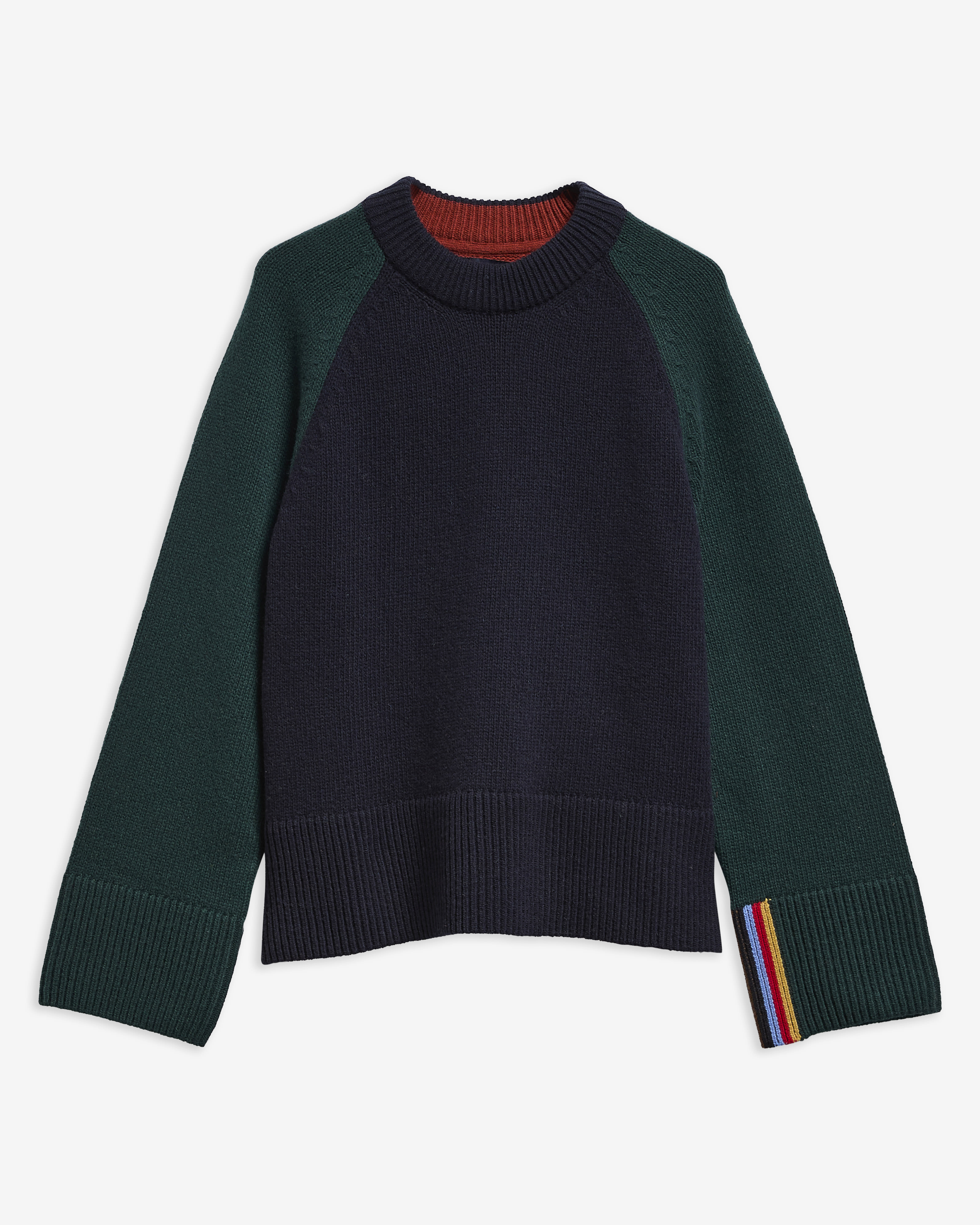 Maglione girocollo in misto lana Tyneside Paul Smith Loves Barbour Navy Multi