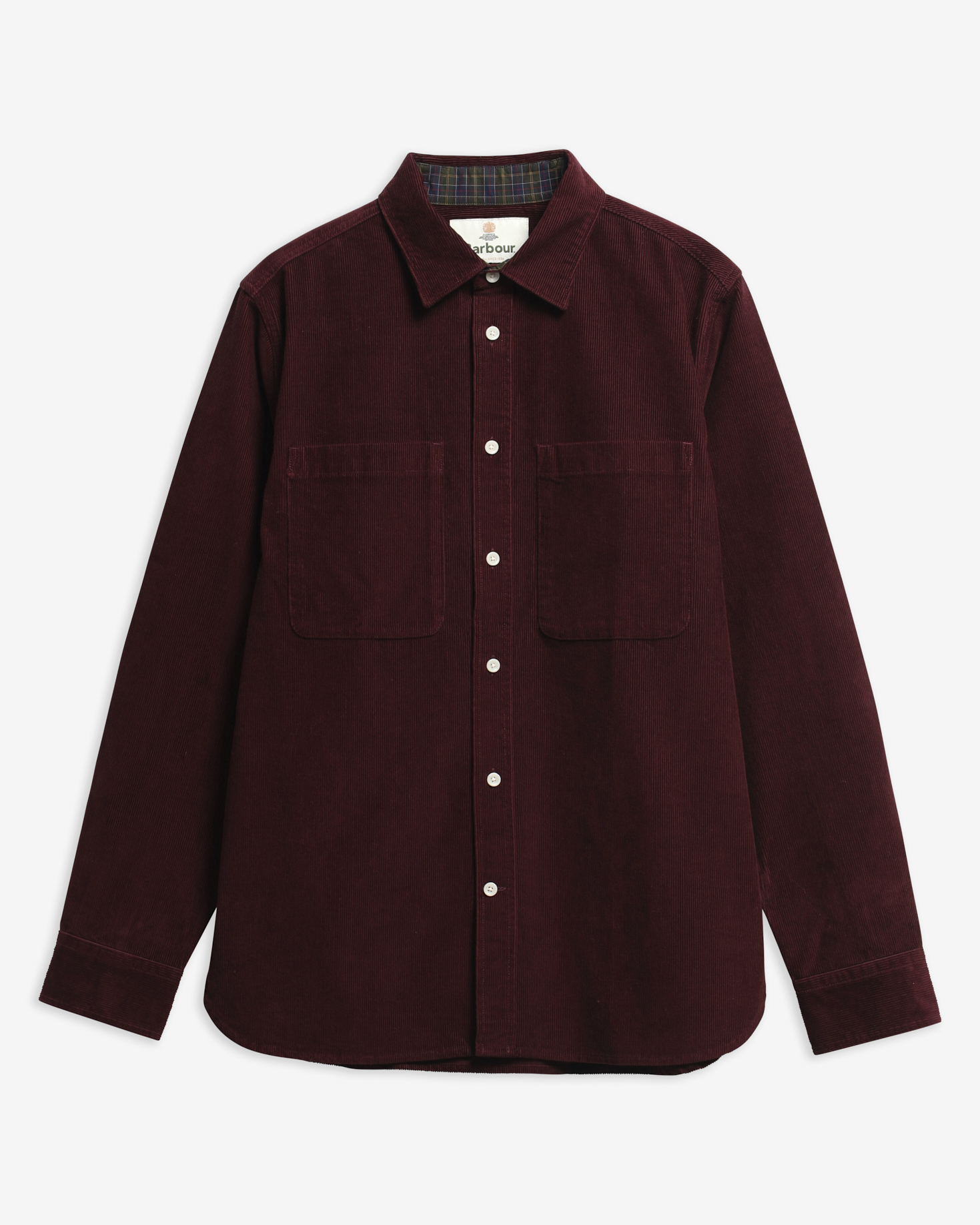 Cord Authentic-Fit Long-Sleeved Shirt Burgundy