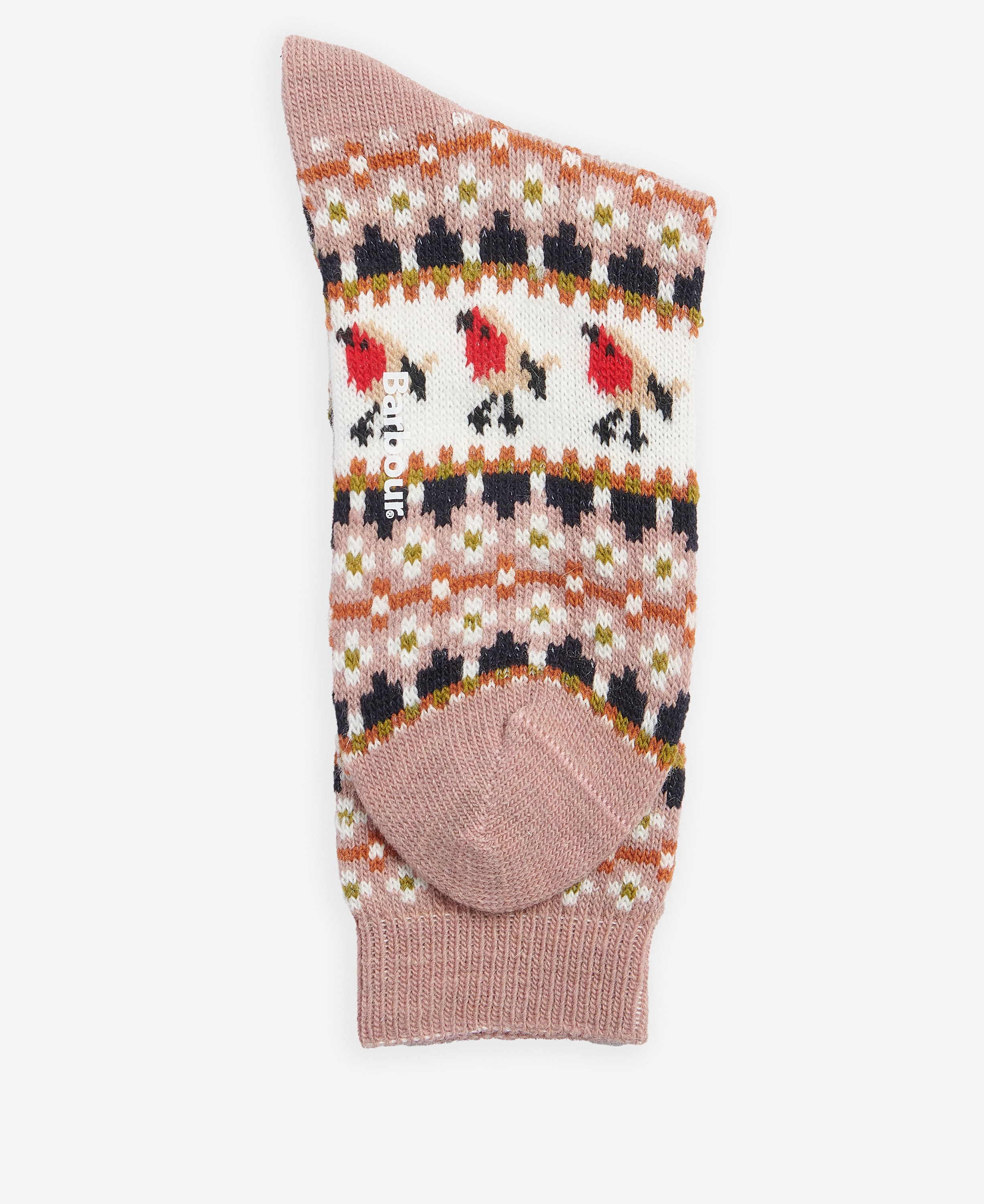 Robin Fair Isle Socks Classic Pink