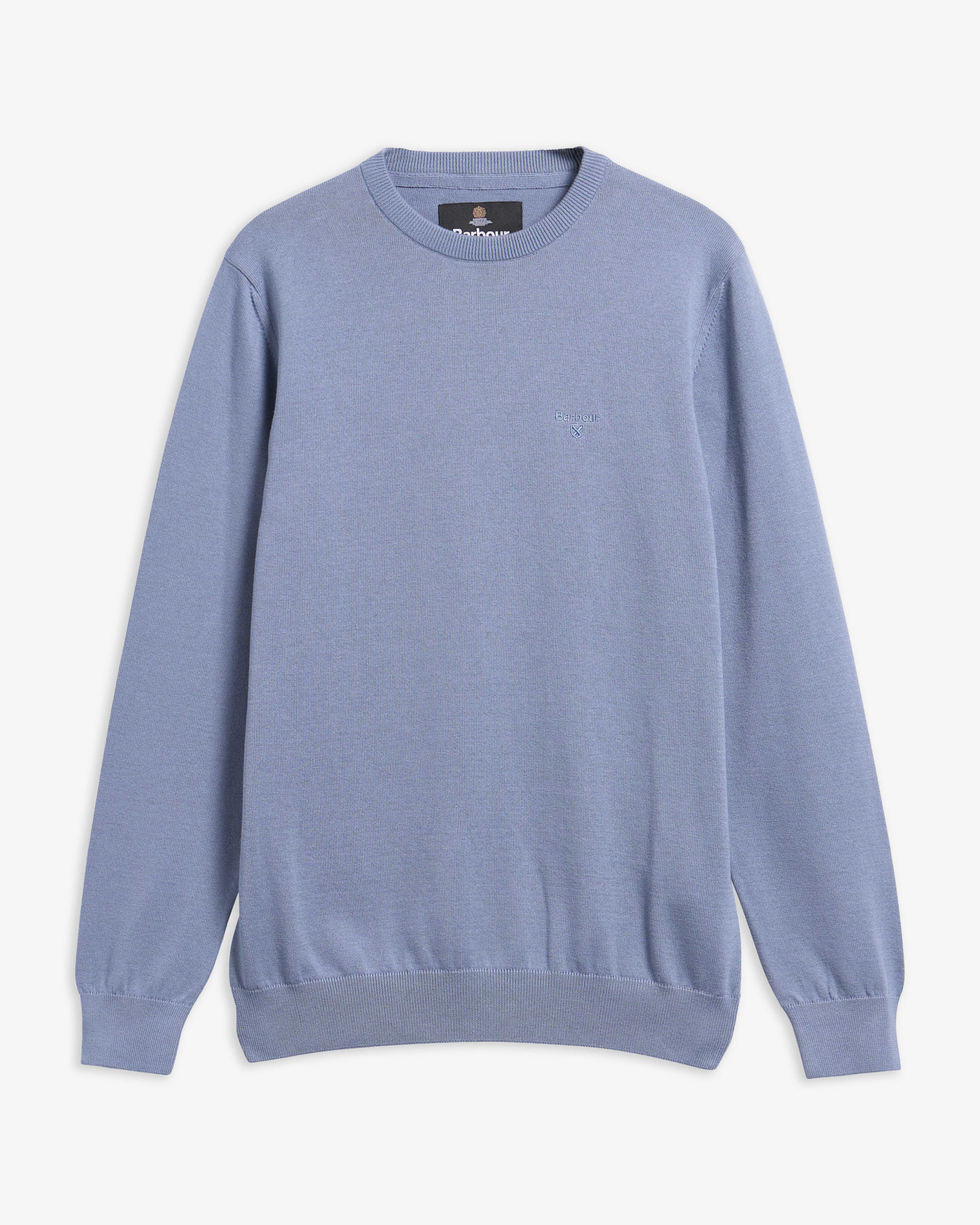 Pima Cotton Crew-Neck Jumper Tarn Blue
