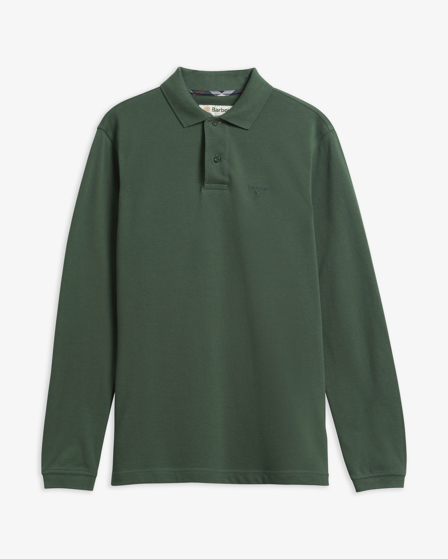 Langarm-Poloshirt Essential Tartan Piqu&eacute; Sycamore