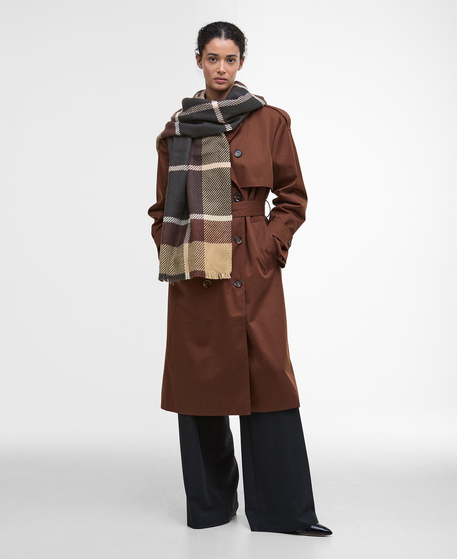 Blair Tartan Scarf Gardenia Tartan