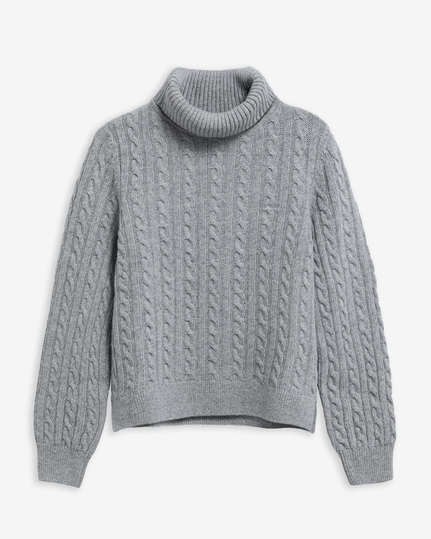 Barbour Rollkragenpullover Ambleside Cable Knit Grey Marl