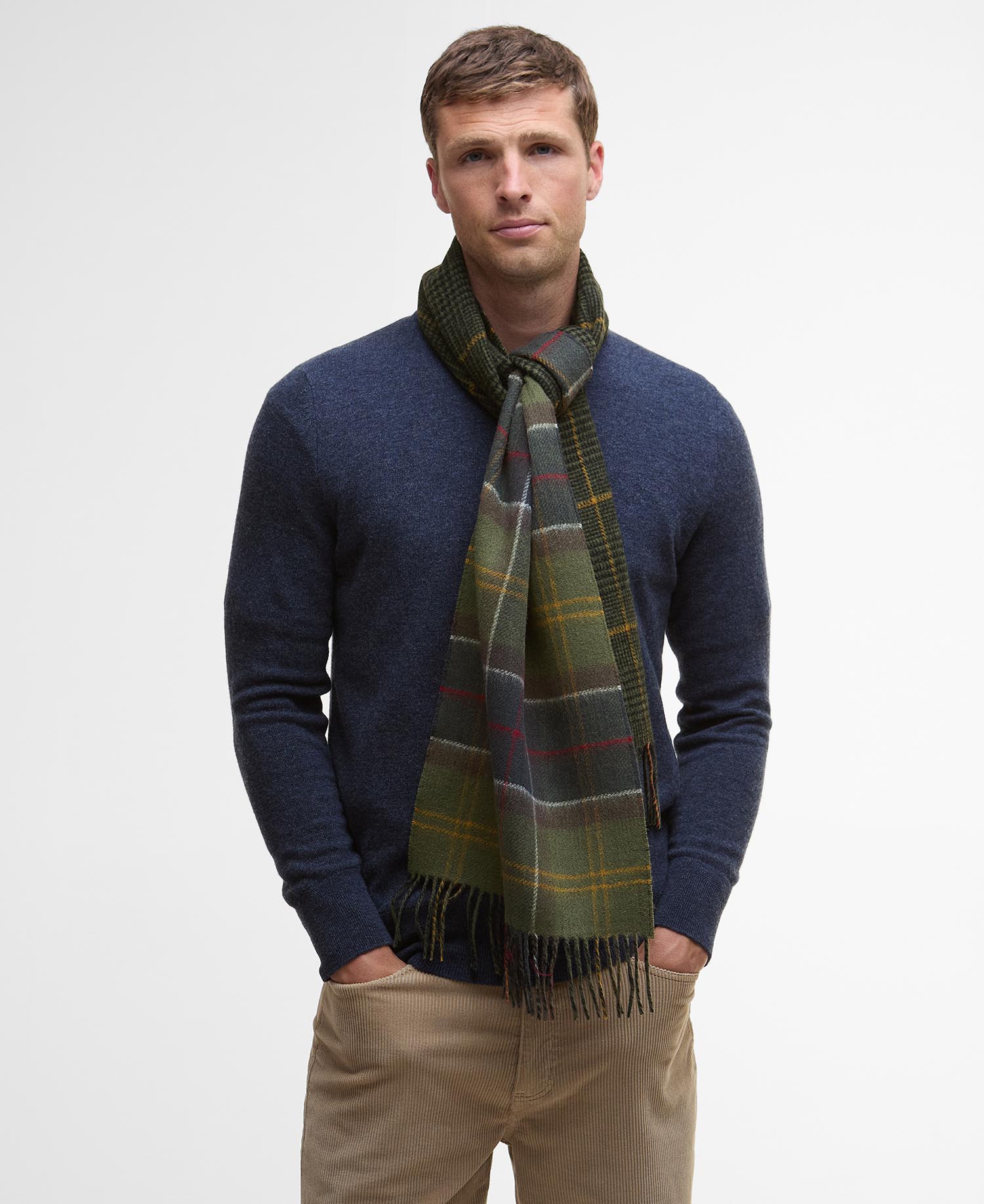 Dramside Reversible Lambswool Scarf Classic Tartan