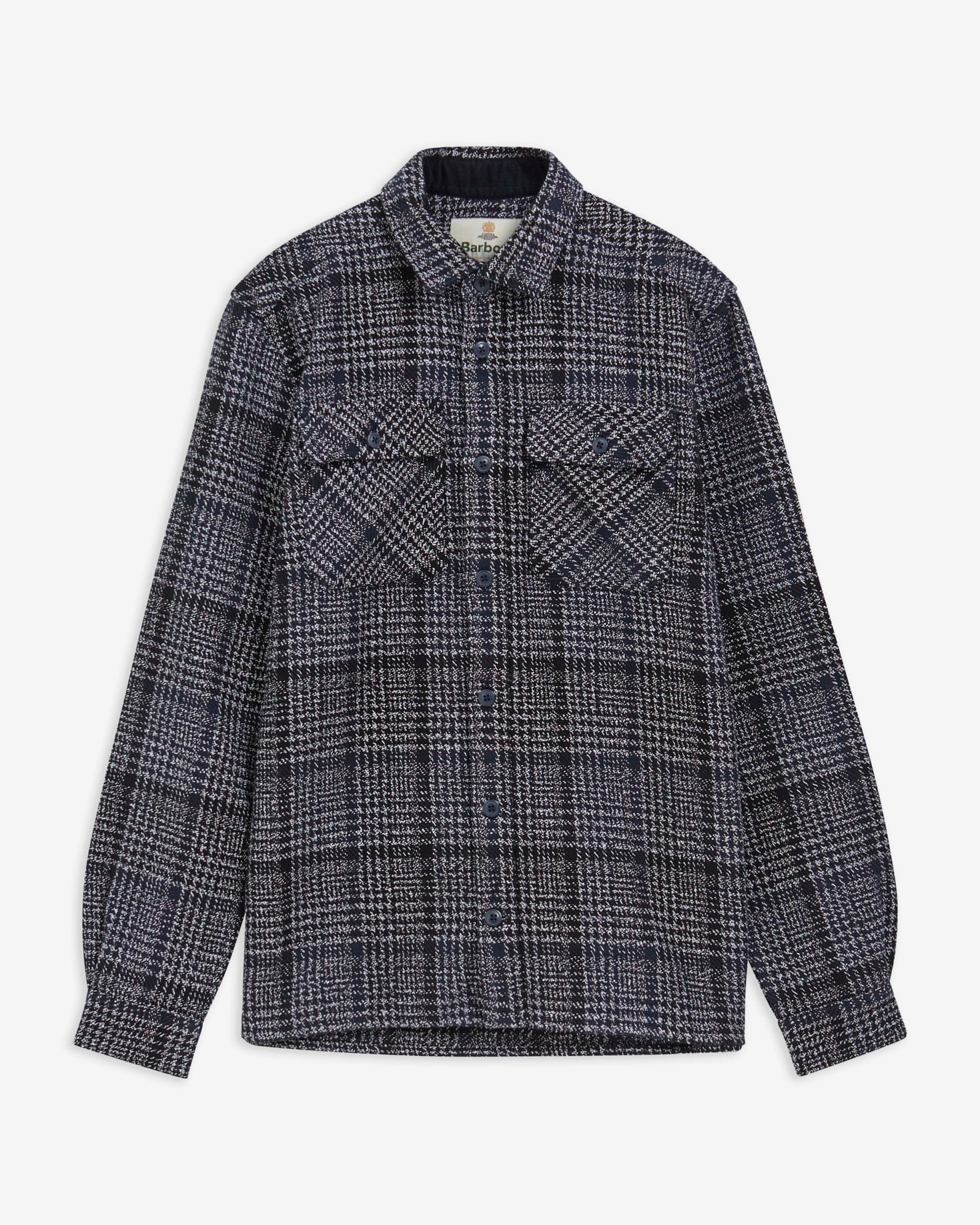 Millom Relaxed Houndstooth Shirt Grey Marl