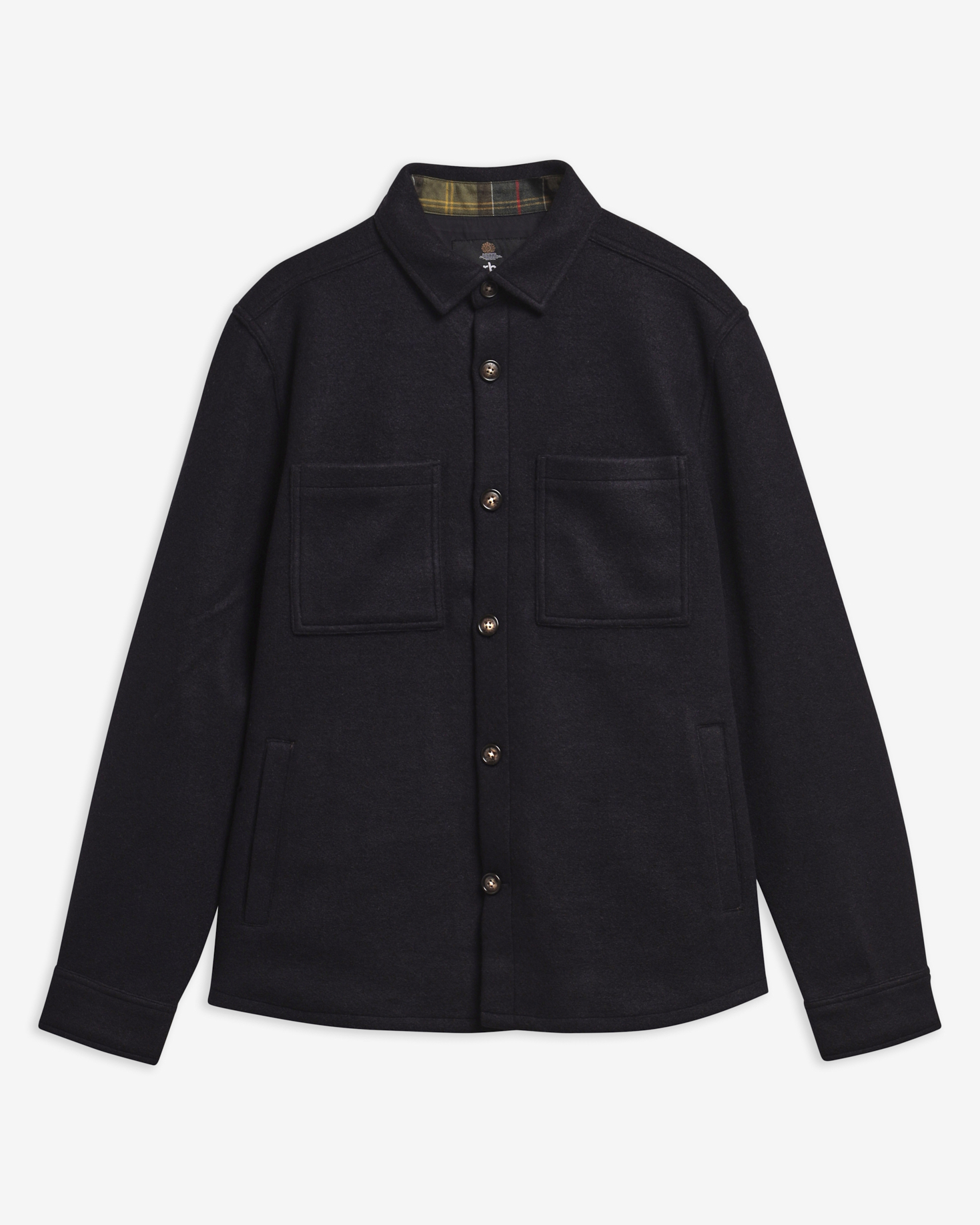Marltown Tailored Wool-Blend Overshirt Navy Marl