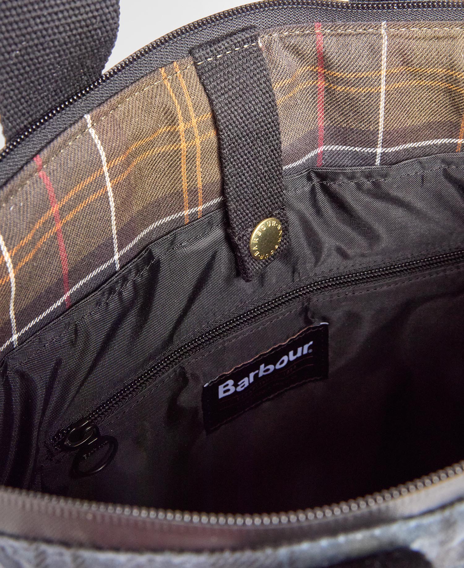 Field Waxed Backpack Navy Tartan